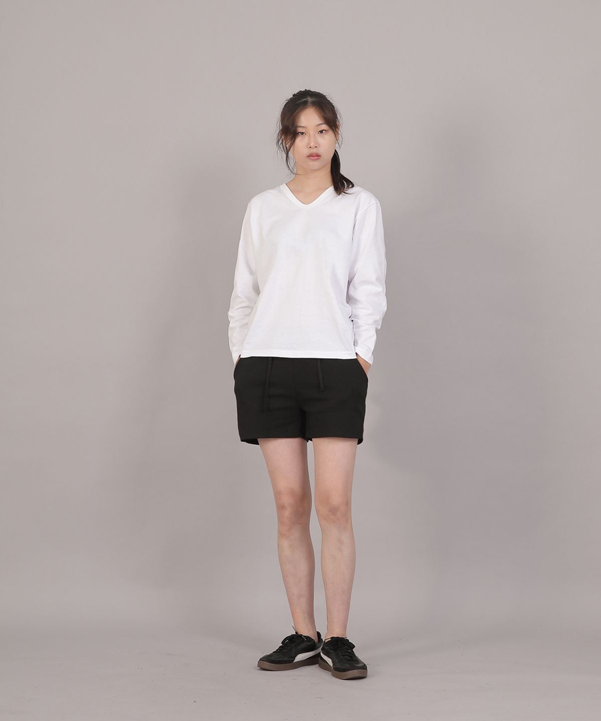 세인트크루(SAINTCREW) 미니멀 코어 포인트밴드 숏팬츠 CBW-386 그레이블랙