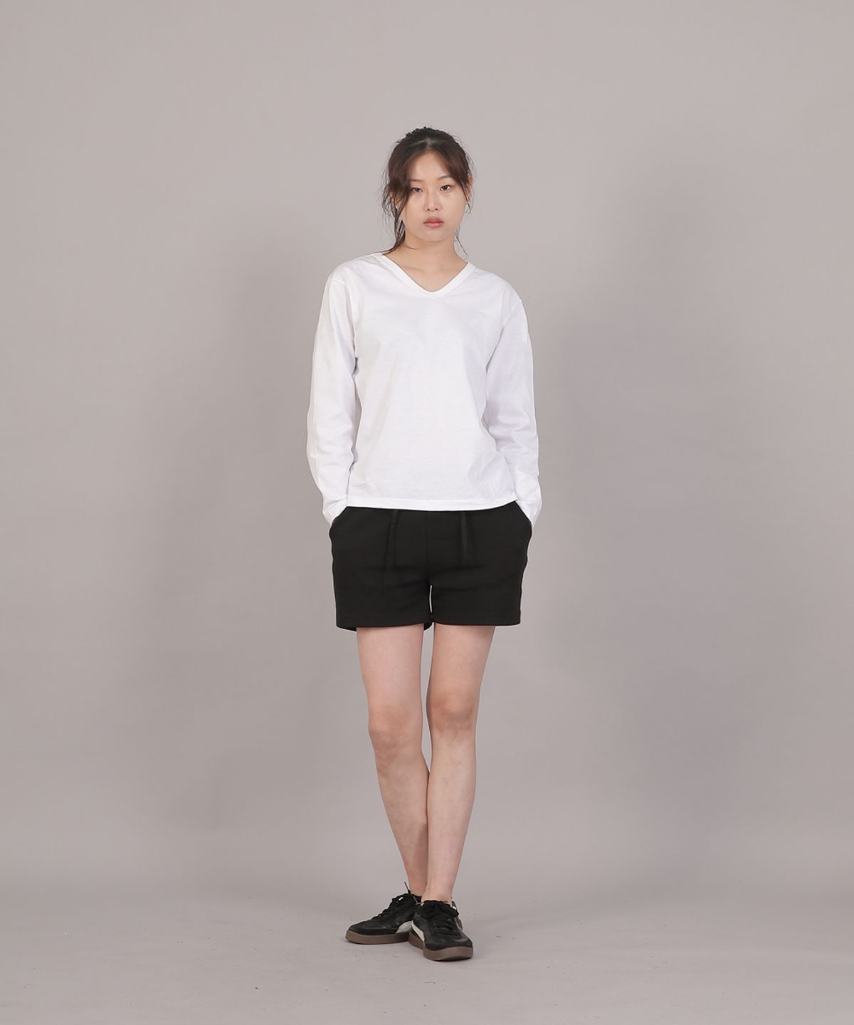 세인트크루(SAINTCREW) 미니멀 코어 포인트밴드 숏팬츠 CBW-386 그레이블랙