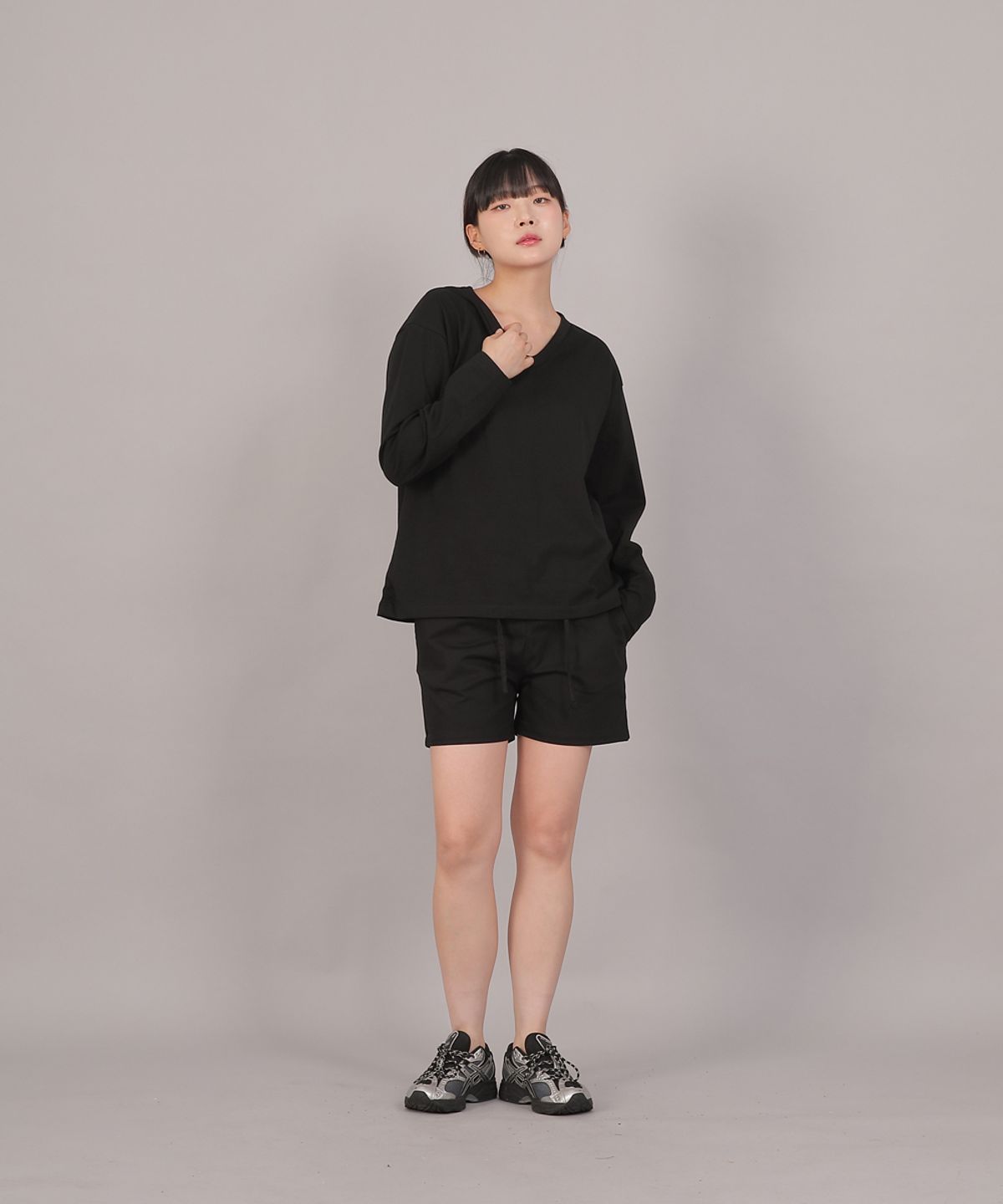 세인트크루(SAINTCREW) 코튼 밴딩 숏팬츠 CBS-387 블랙