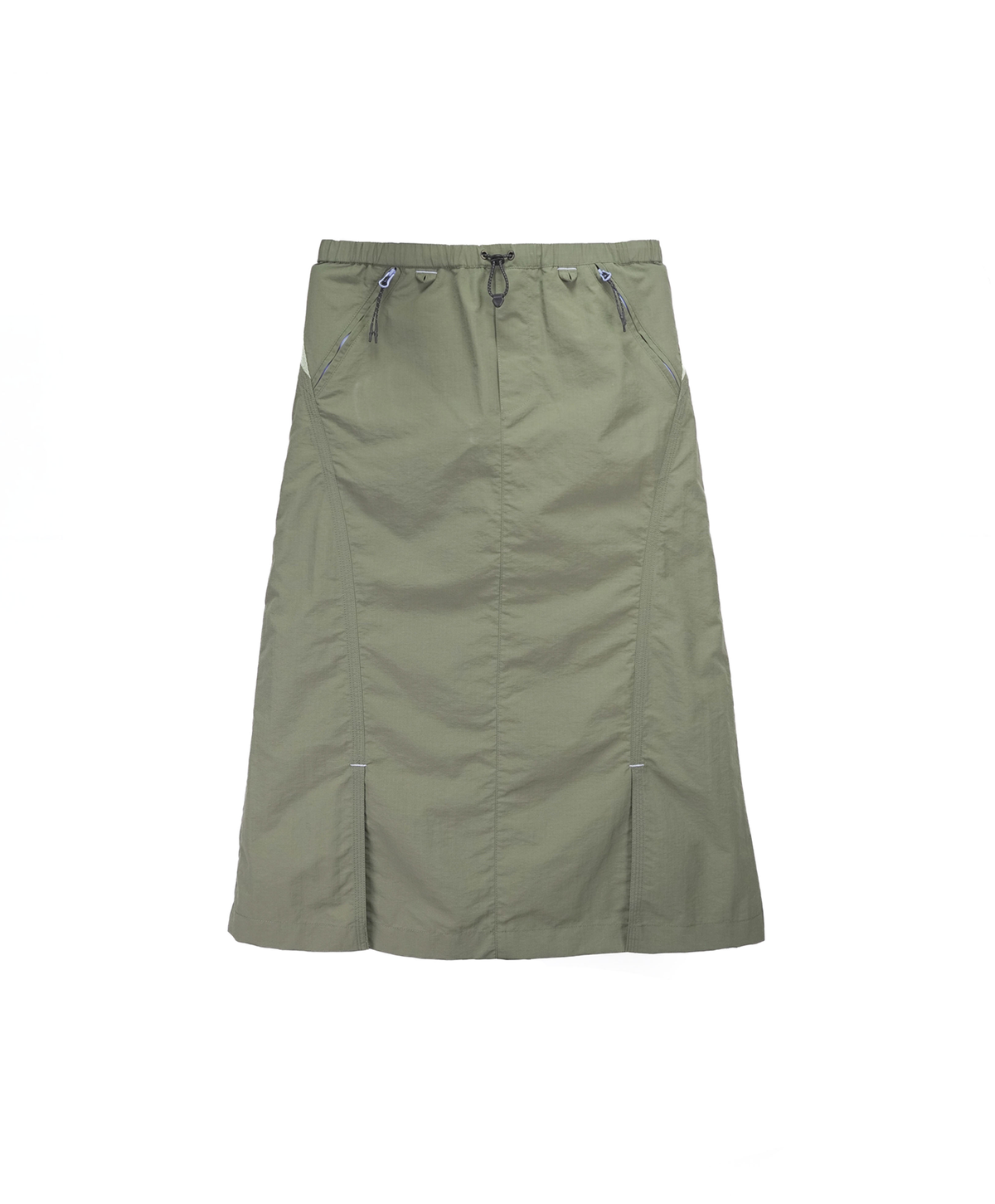누크피터(NUUKFITTER) MESH PATCH STRING SKIRT_WOMEN [KHAKI] 메쉬 나일론 스트링 미니스커트 카키