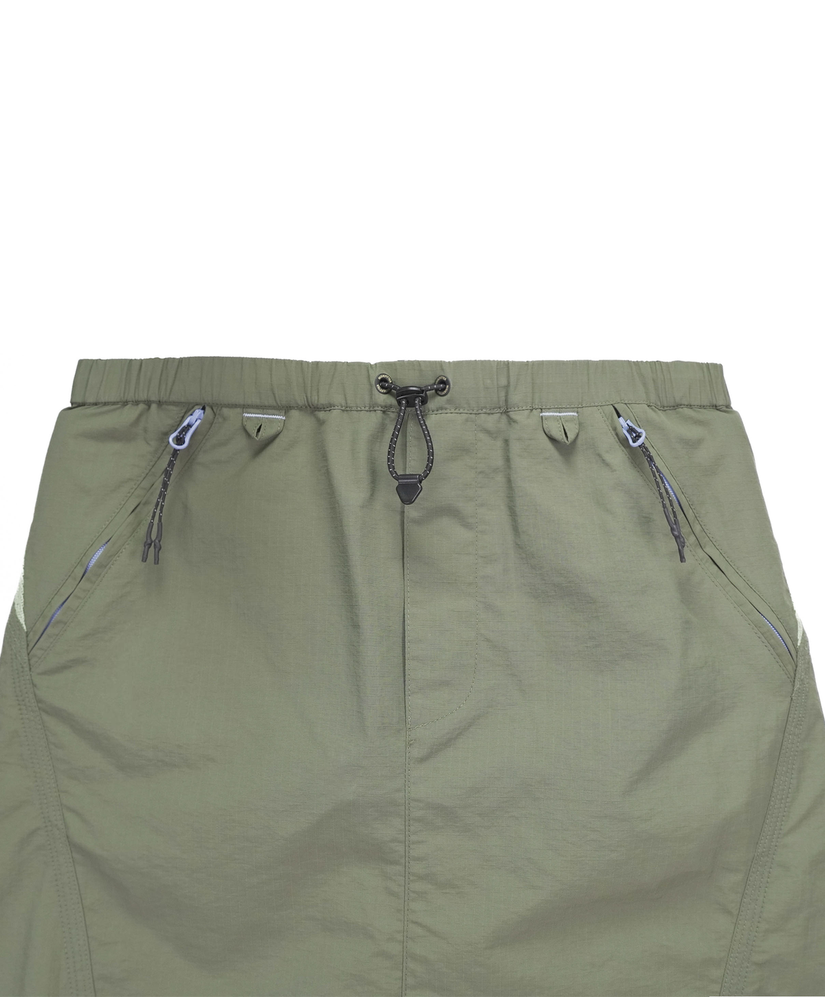 누크피터(NUUKFITTER) MESH PATCH STRING SKIRT_WOMEN [KHAKI] 메쉬 나일론 스트링 미니스커트 카키