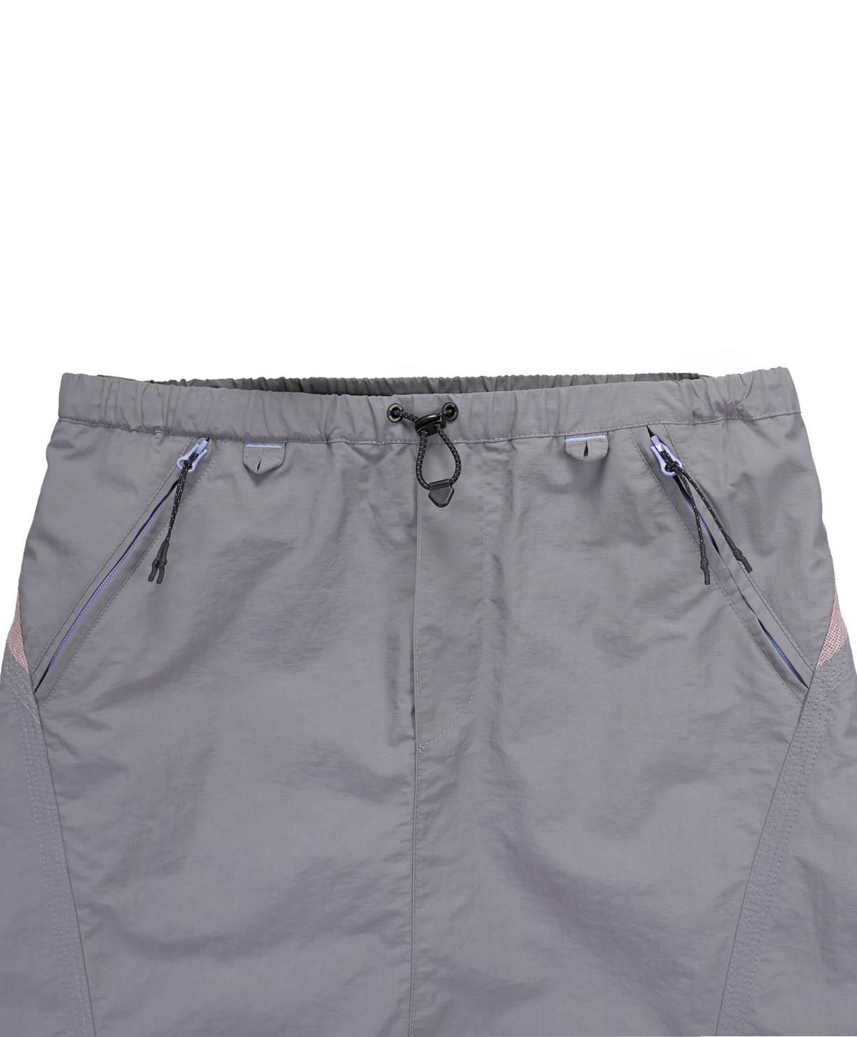 누크피터(NUUKFITTER) MESH PATCH STRING SKIRT_WOMEN [GRAY] 메쉬 나일론 스트링 미니스커트 그레이
