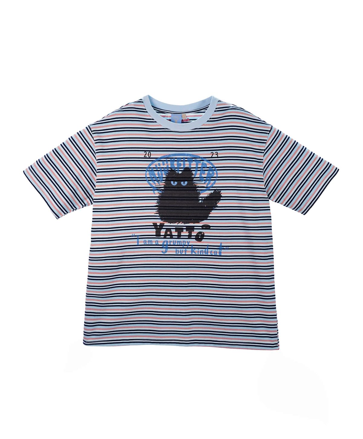 누크피터(NUUKFITTER) YATTO STRIPE T-SHIRT [ICE BLUE] 야토 스트라이프 그래픽 티셔츠 아이스블루