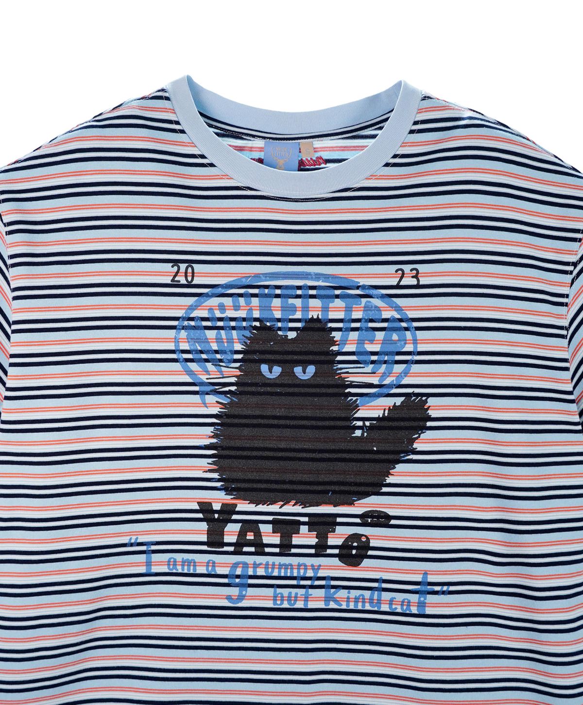 누크피터(NUUKFITTER) YATTO STRIPE T-SHIRT [ICE BLUE] 야토 스트라이프 그래픽 티셔츠 아이스블루