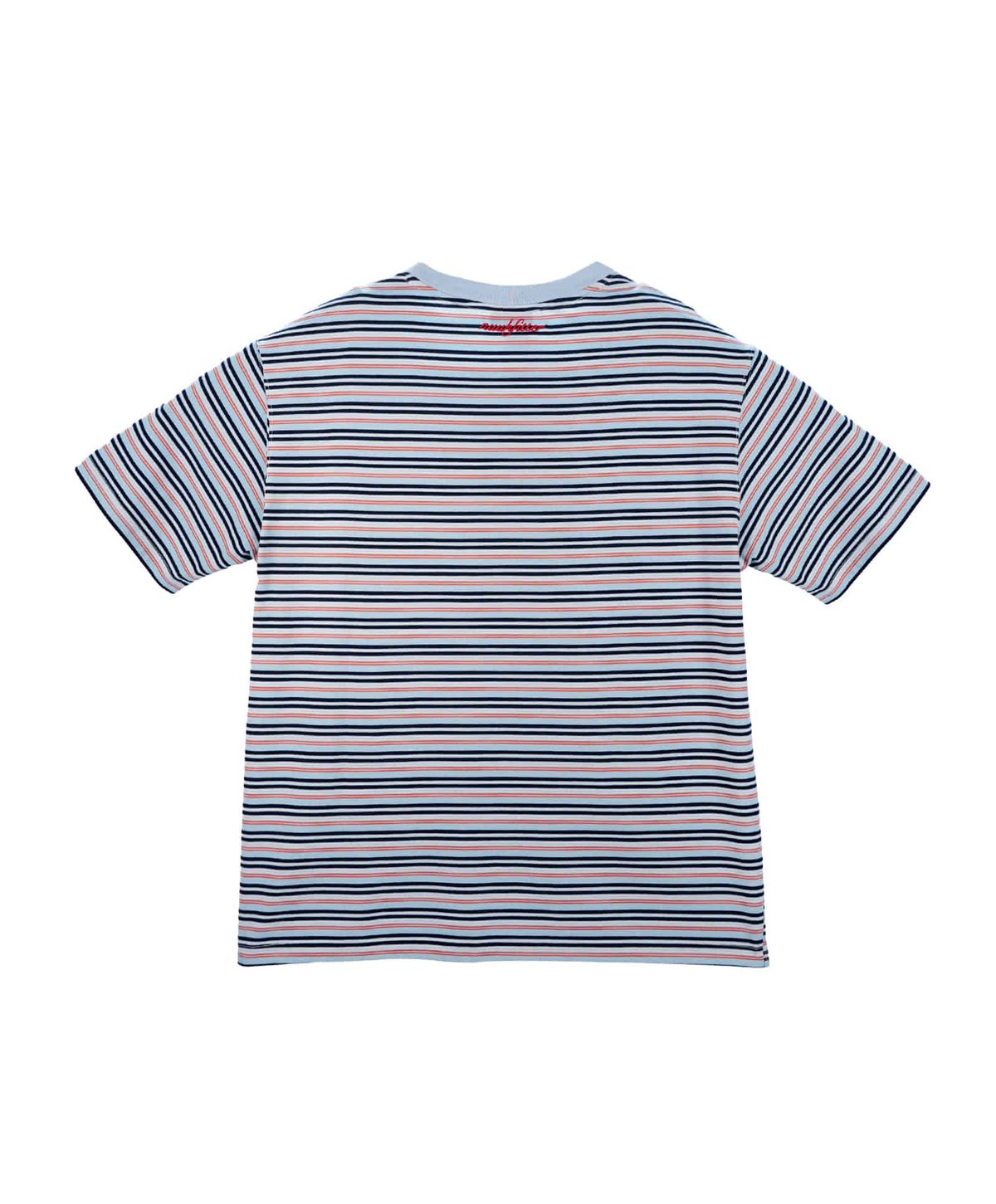 누크피터(NUUKFITTER) YATTO STRIPE T-SHIRT [ICE BLUE] 야토 스트라이프 그래픽 티셔츠 아이스블루