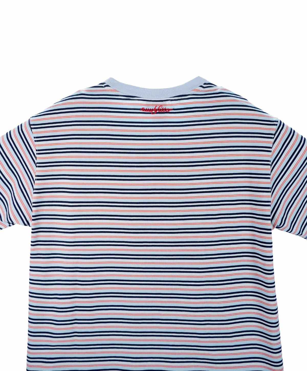 누크피터(NUUKFITTER) YATTO STRIPE T-SHIRT [ICE BLUE] 야토 스트라이프 그래픽 티셔츠 아이스블루