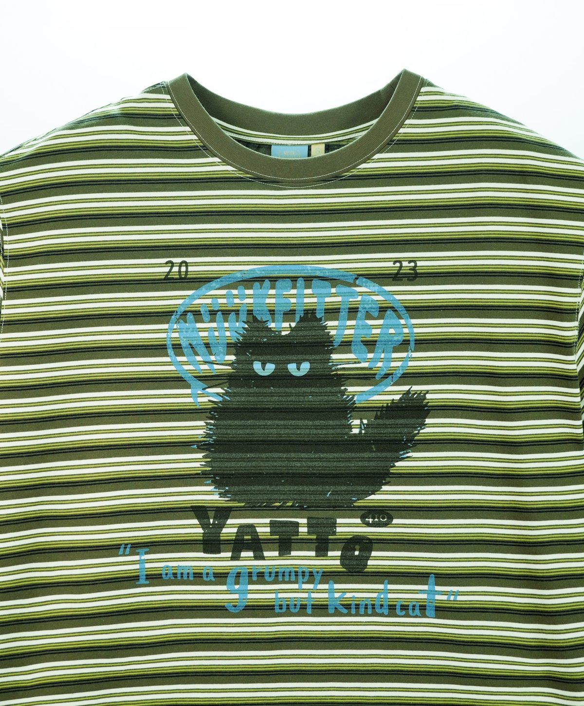 누크피터(NUUKFITTER) YATTO STRIPE T-SHIRT [KHAKI]야토 스트라이프 그래픽 티셔츠 카키