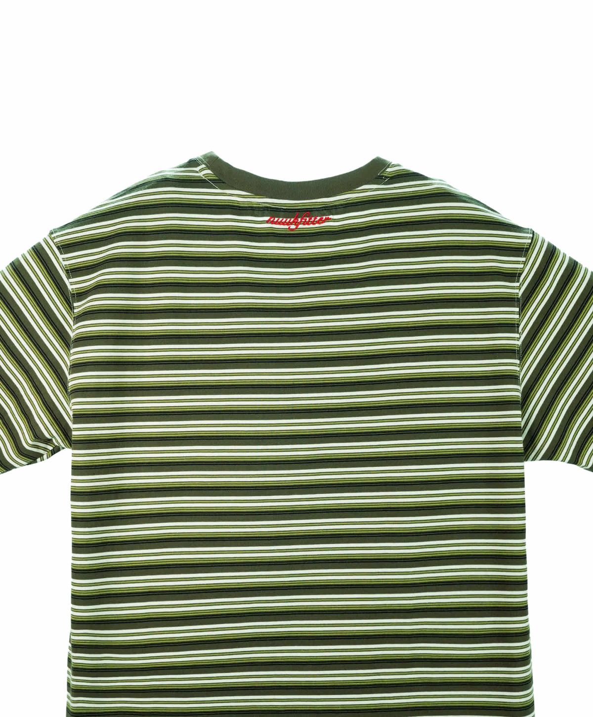누크피터(NUUKFITTER) YATTO STRIPE T-SHIRT [KHAKI]야토 스트라이프 그래픽 티셔츠 카키