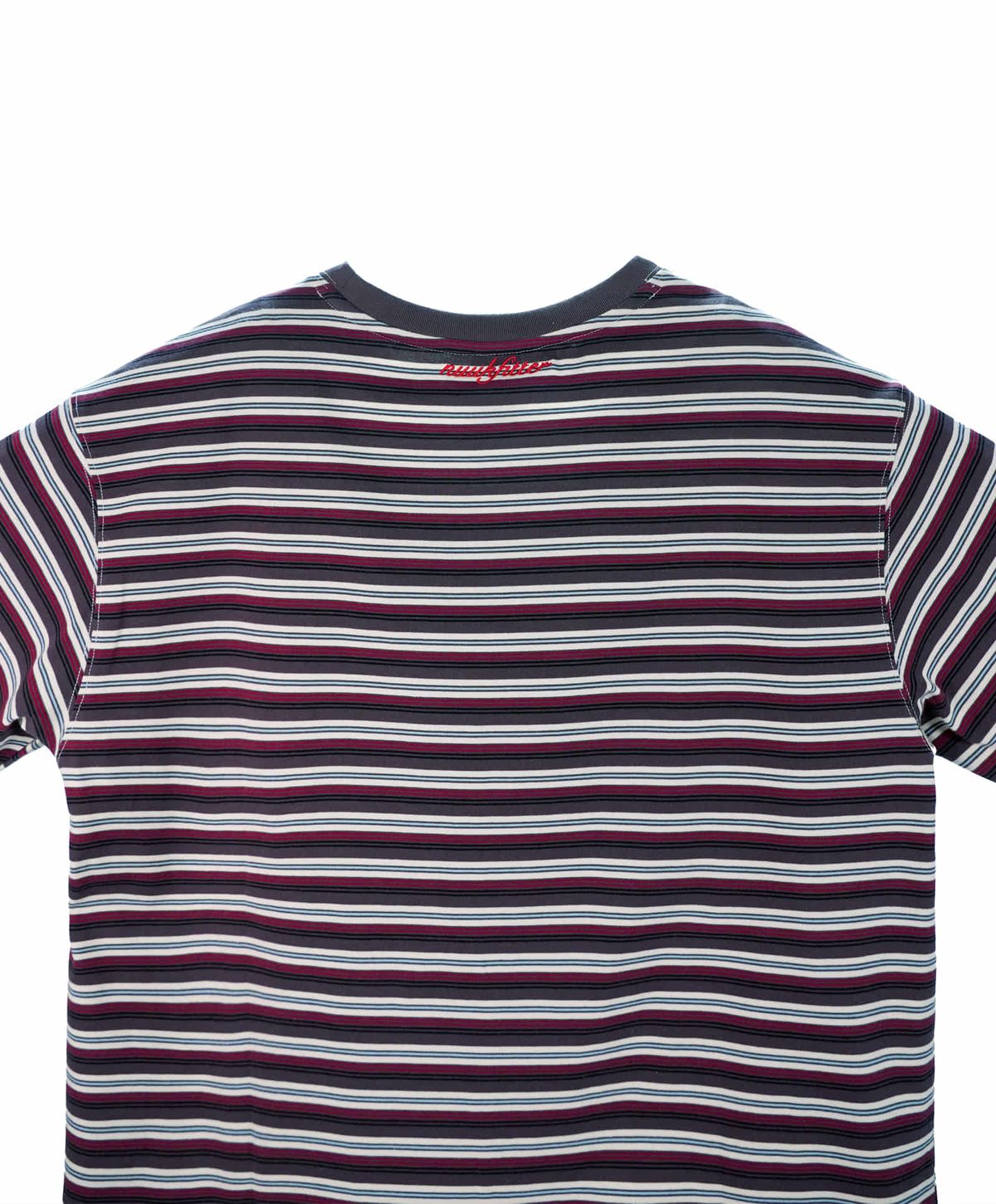 누크피터(NUUKFITTER) YATTO STRIPE T-SHIRT [WINE] 야토 스트라이프 그래픽 티셔츠 와인