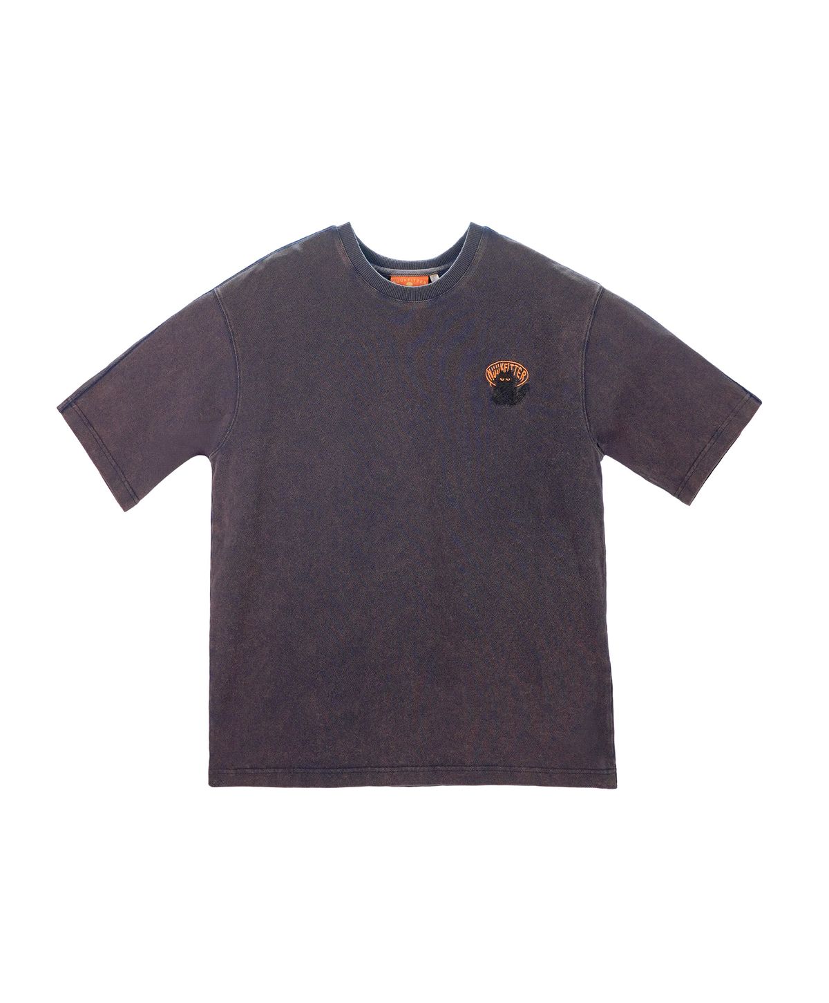 누크피터(NUUKFITTER) SALT WASHED EMBROIDERY T-SHIRT [NAVY] 솔트워싱 자수 오버사이즈 티셔츠 네이비