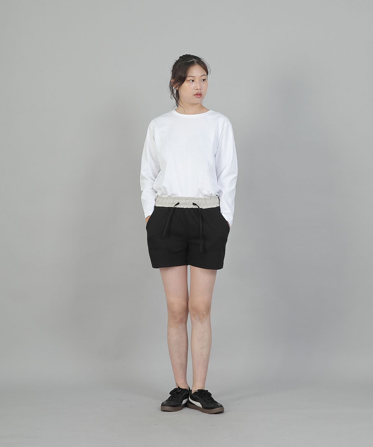 세인트크루(SAINTCREW) 소프트 기모 숏팬츠 SKS-389 오트밀블랙