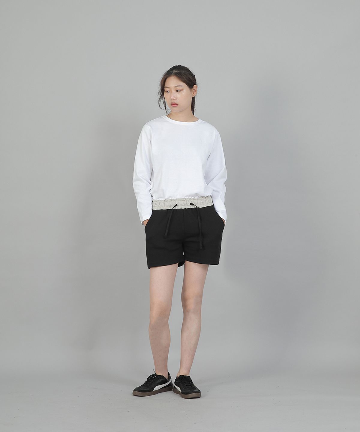 세인트크루(SAINTCREW) 소프트 기모 숏팬츠 SKS-389 오트밀블랙
