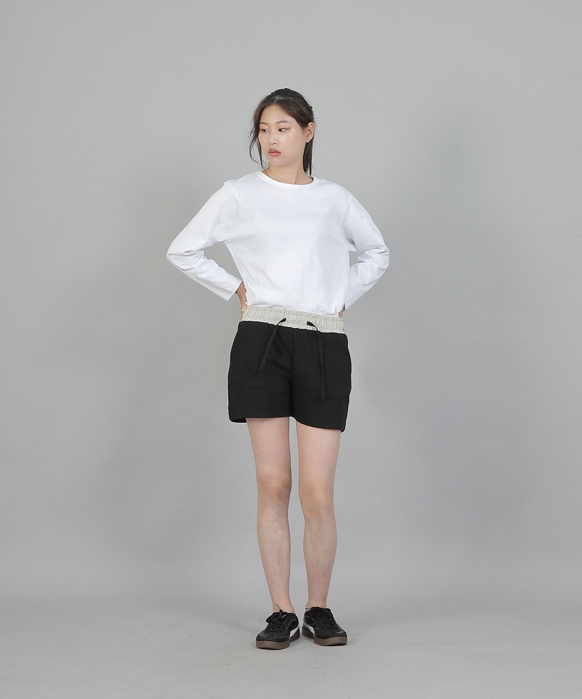 세인트크루(SAINTCREW) 소프트 기모 숏팬츠 SKS-389 오트밀블랙