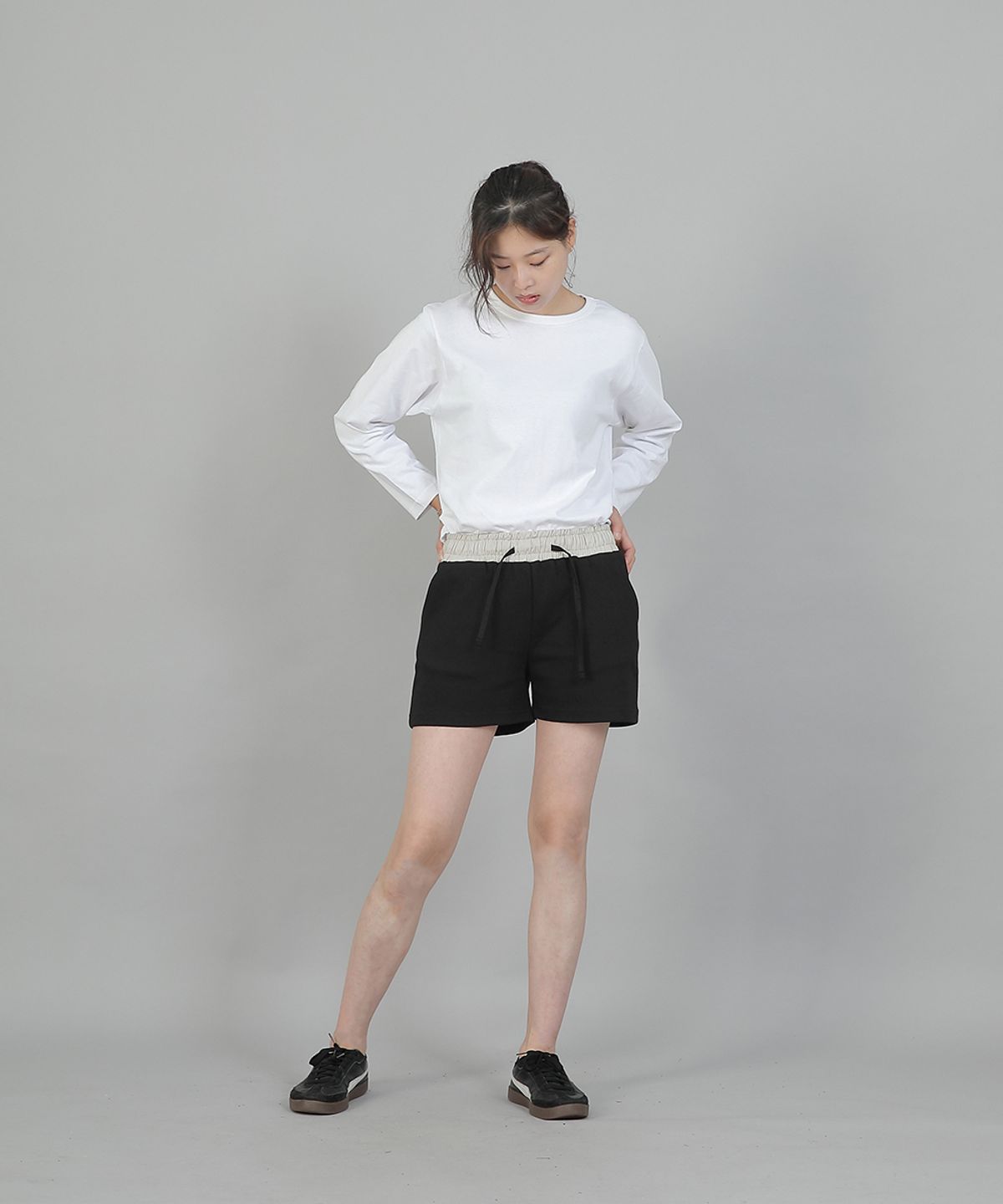 세인트크루(SAINTCREW) 소프트 기모 숏팬츠 SKS-389 오트밀블랙