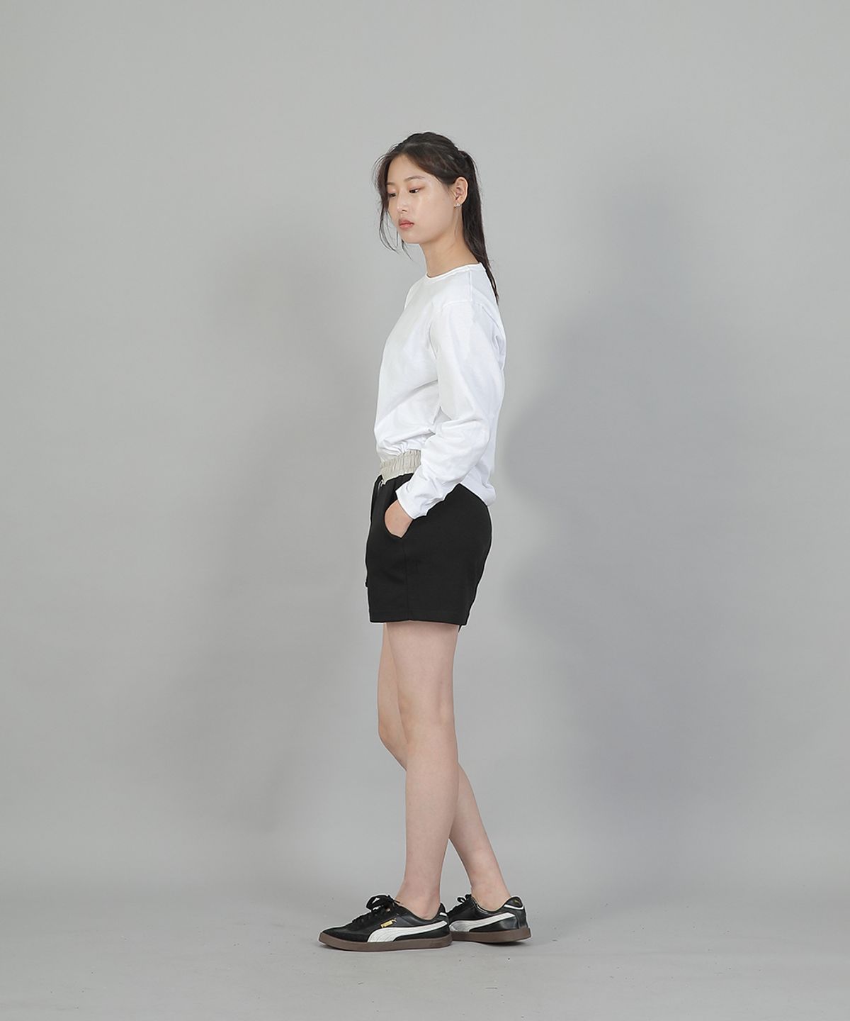 세인트크루(SAINTCREW) 소프트 기모 숏팬츠 SKS-389 오트밀블랙