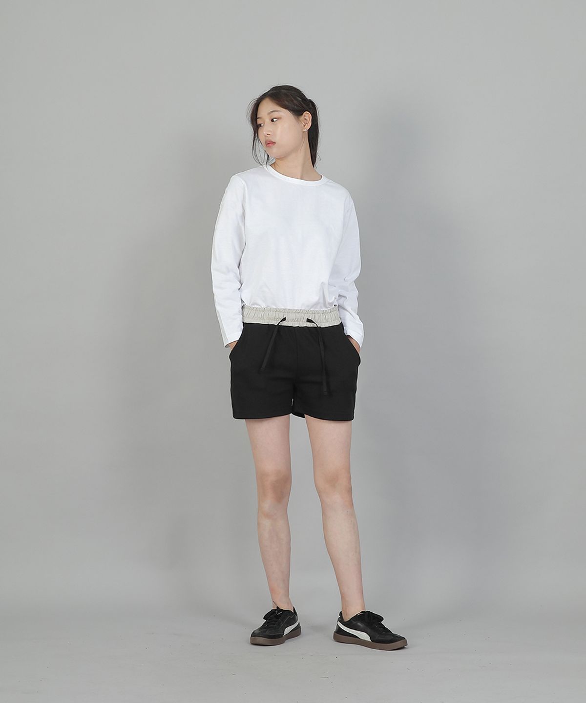 세인트크루(SAINTCREW) 소프트 기모 숏팬츠 SKS-389 오트밀블랙