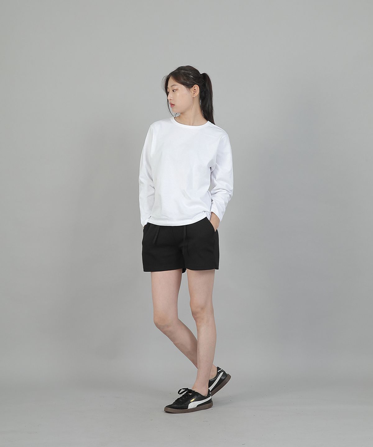 세인트크루(SAINTCREW) 소프트 기모 숏팬츠 SKS-389 오트밀블랙