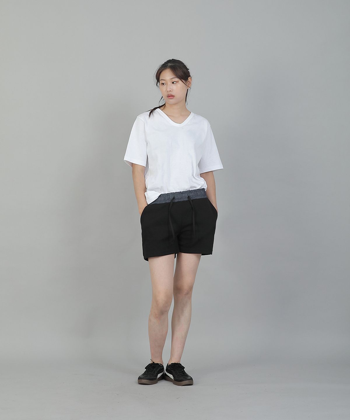 세인트크루(SAINTCREW) 소프트 기모 숏팬츠 SKS-389 라이트인디고블랙