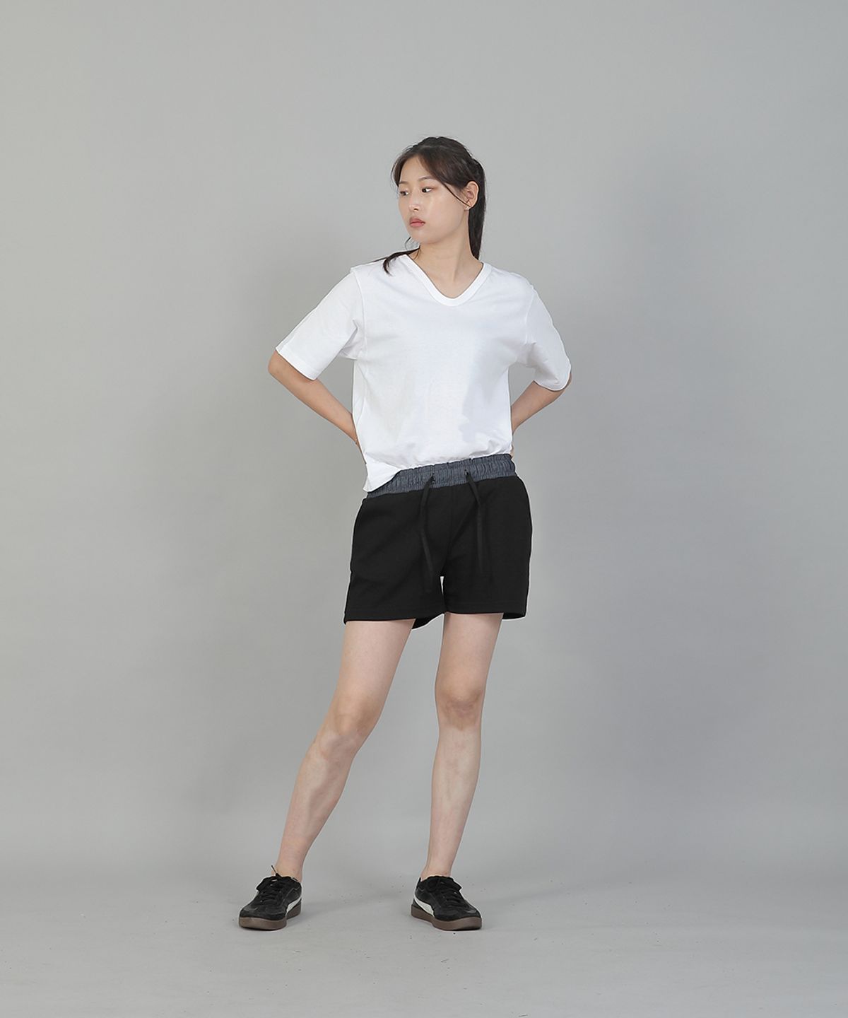 세인트크루(SAINTCREW) 소프트 기모 숏팬츠 SKS-389 라이트인디고블랙