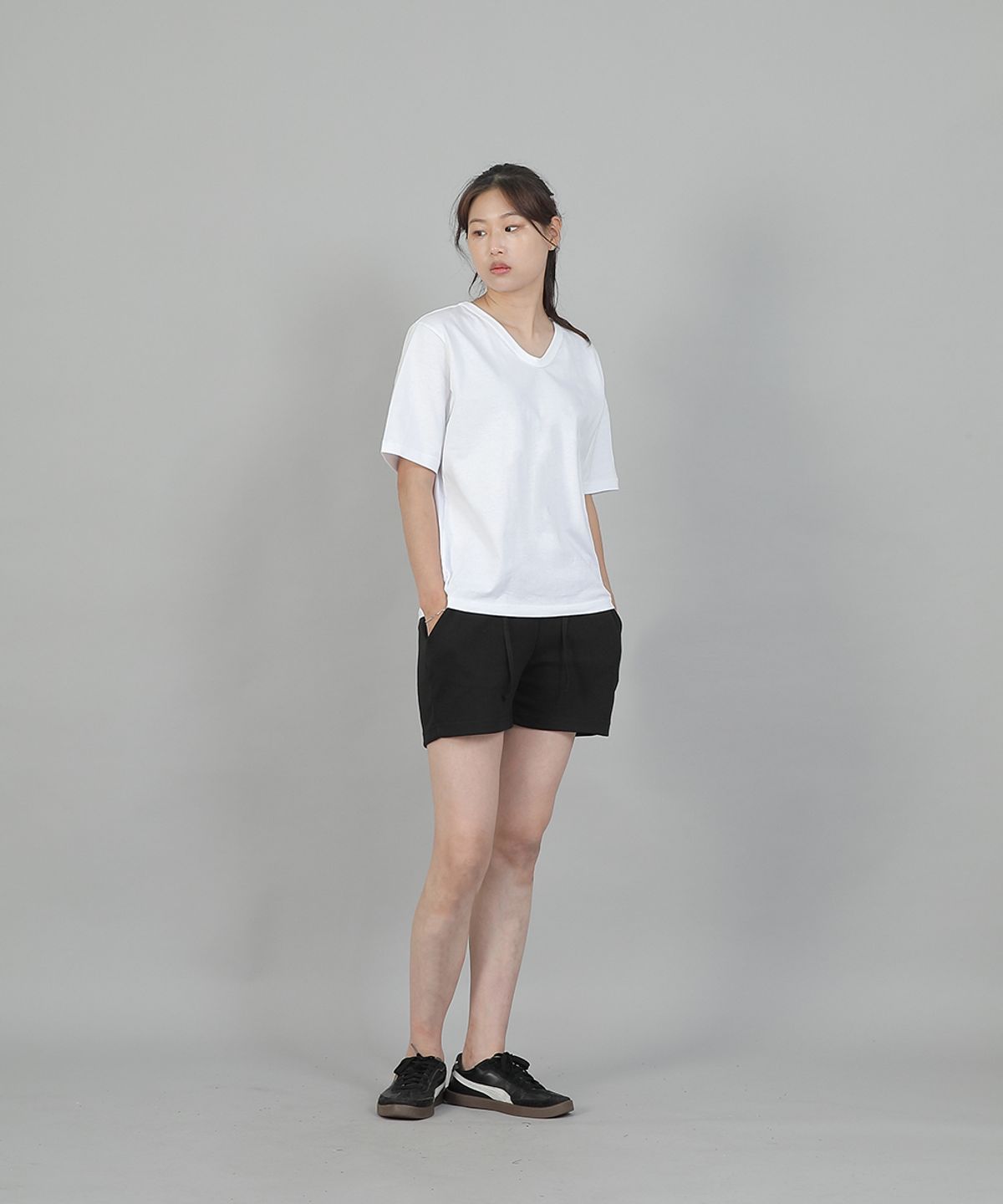 세인트크루(SAINTCREW) 소프트 기모 숏팬츠 SKS-389 라이트인디고블랙