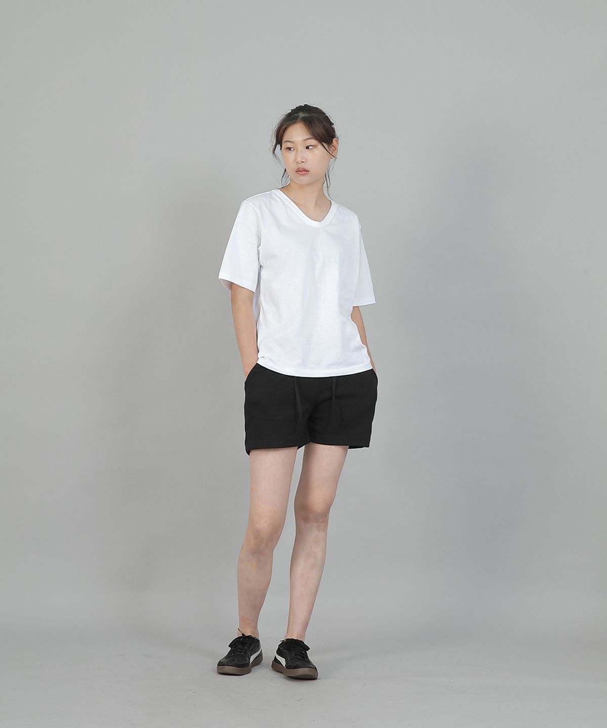 세인트크루(SAINTCREW) 소프트 기모 숏팬츠 SKS-389 라이트인디고블랙