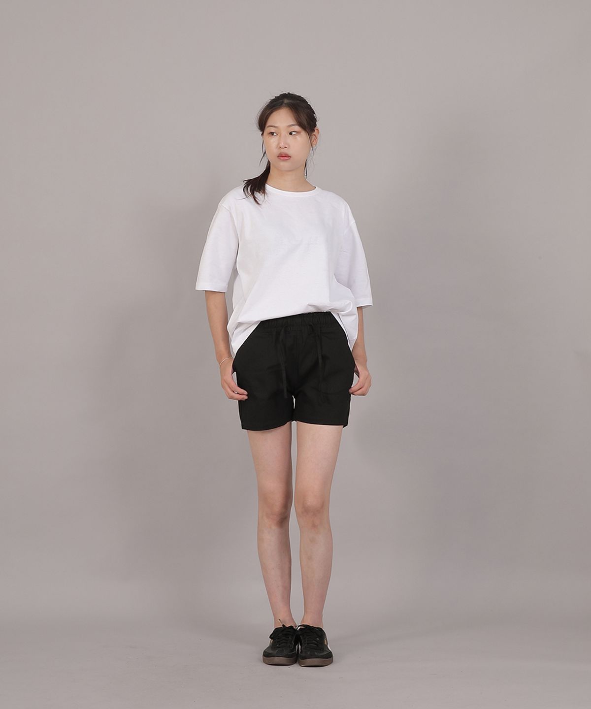 세인트크루(SAINTCREW) 포켓리스 코튼 숏팬츠 CWS-390 블랙
