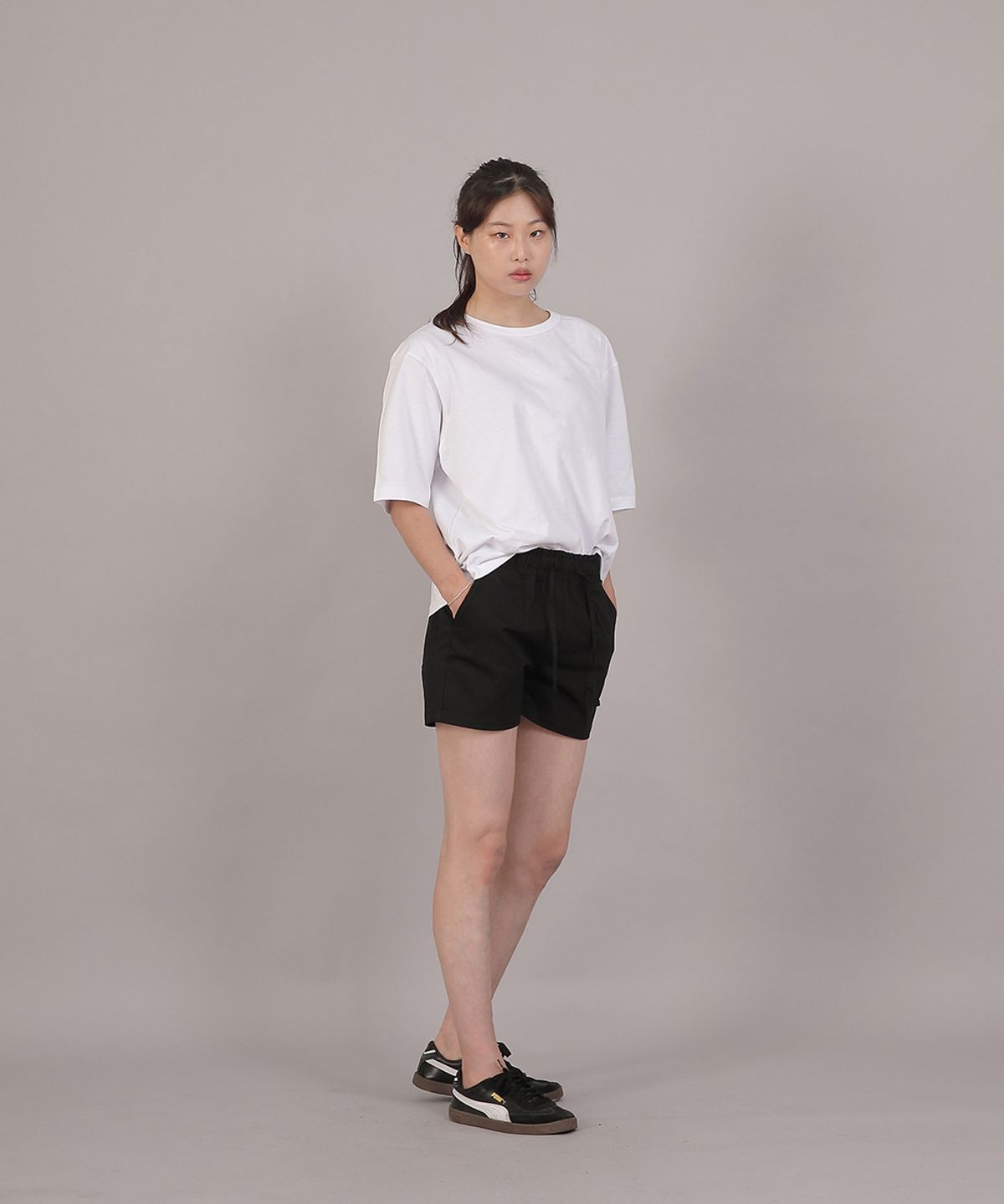 세인트크루(SAINTCREW) 포켓리스 코튼 숏팬츠 CWS-390 블랙