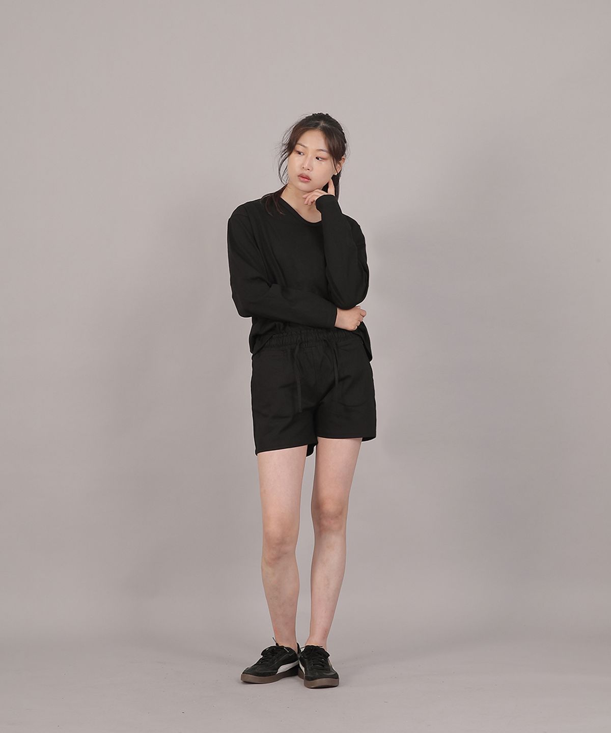 세인트크루(SAINTCREW) 포켓리스 코튼 숏팬츠 CWS-390 블랙