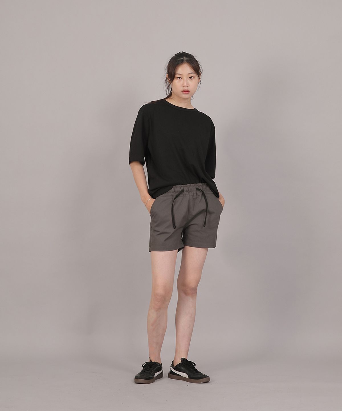 세인트크루(SAINTCREW) 포켓리스 코튼 숏팬츠 CWS-390 다크그레이