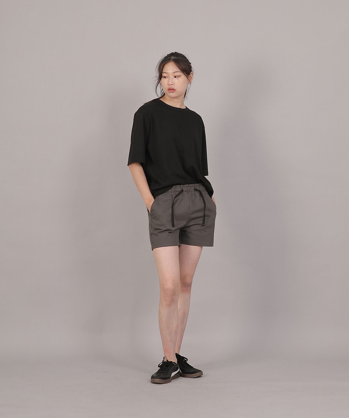 세인트크루(SAINTCREW) 포켓리스 코튼 숏팬츠 CWS-390 다크그레이