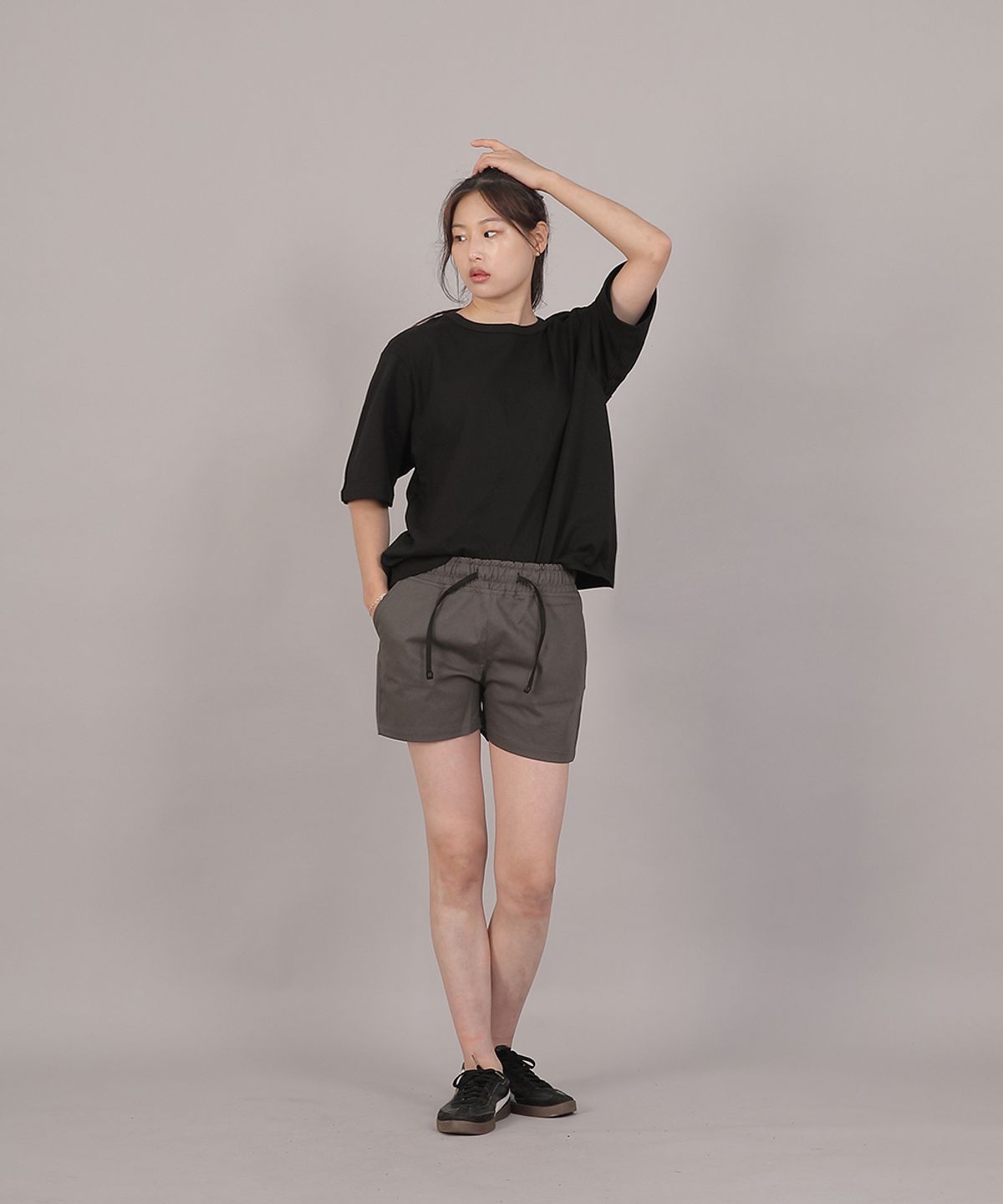 세인트크루(SAINTCREW) 포켓리스 코튼 숏팬츠 CWS-390 다크그레이