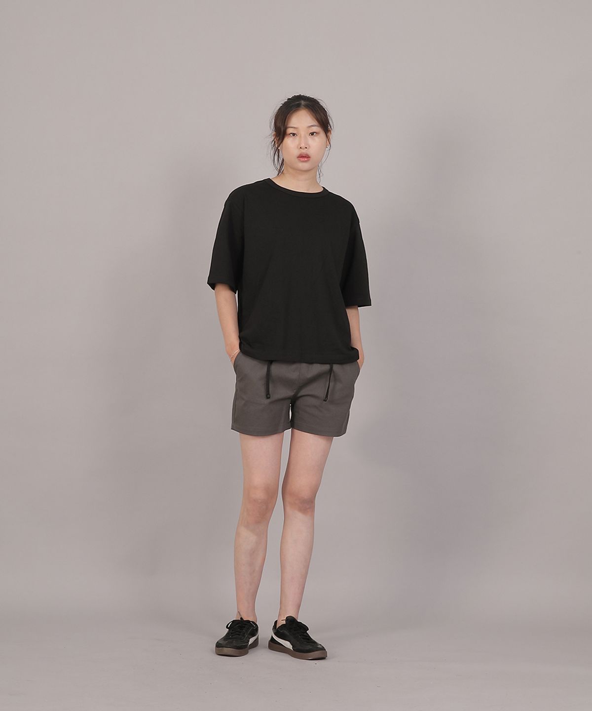 세인트크루(SAINTCREW) 포켓리스 코튼 숏팬츠 CWS-390 다크그레이