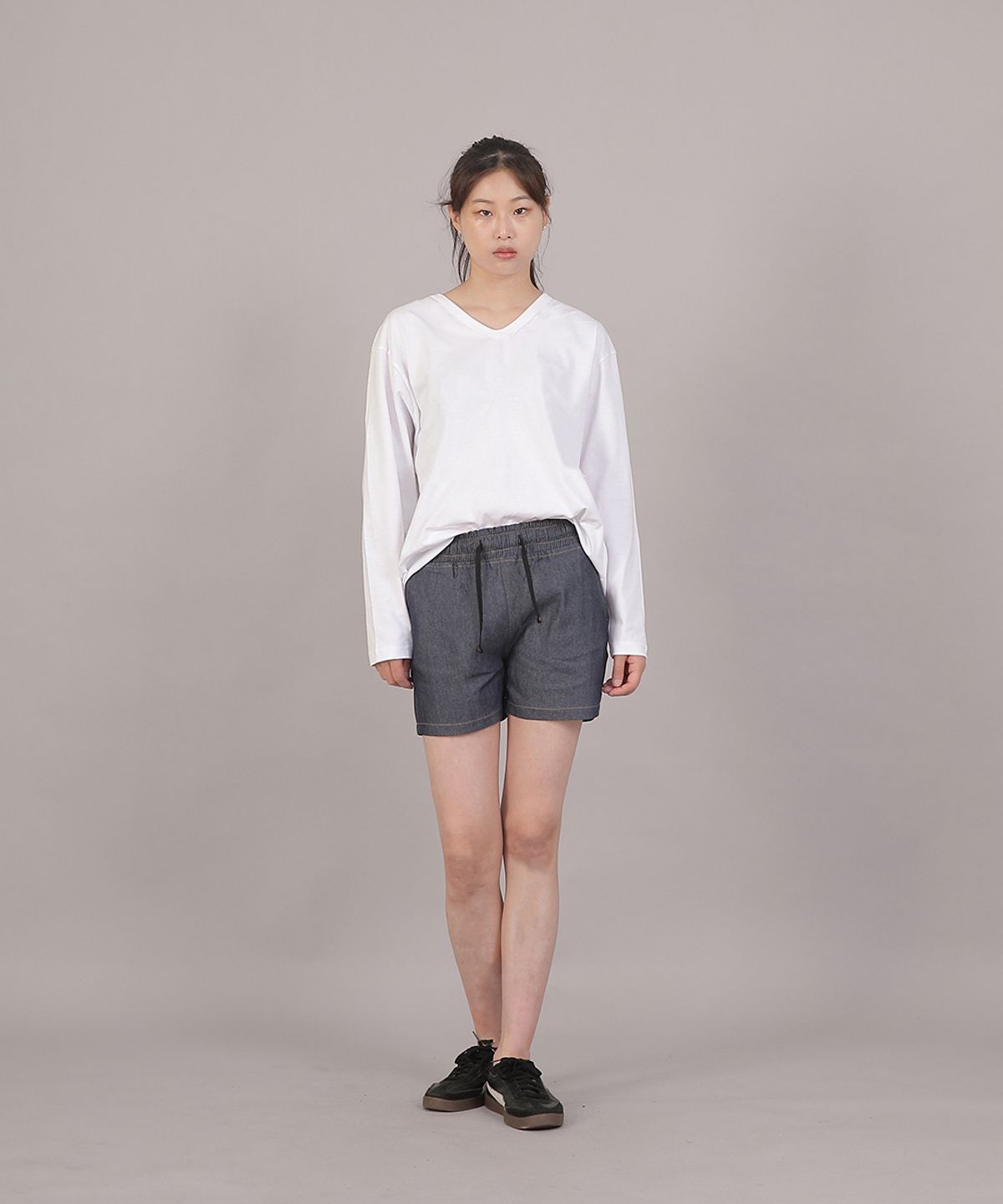 세인트크루(SAINTCREW) 포켓리스 코튼 숏팬츠 CWS-390 데님 라이트인디고
