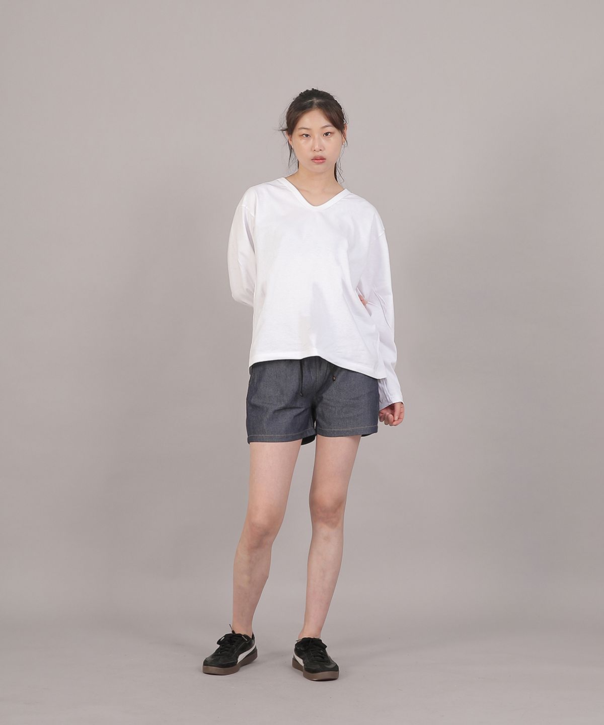 세인트크루(SAINTCREW) 포켓리스 코튼 숏팬츠 CWS-390 데님 라이트인디고