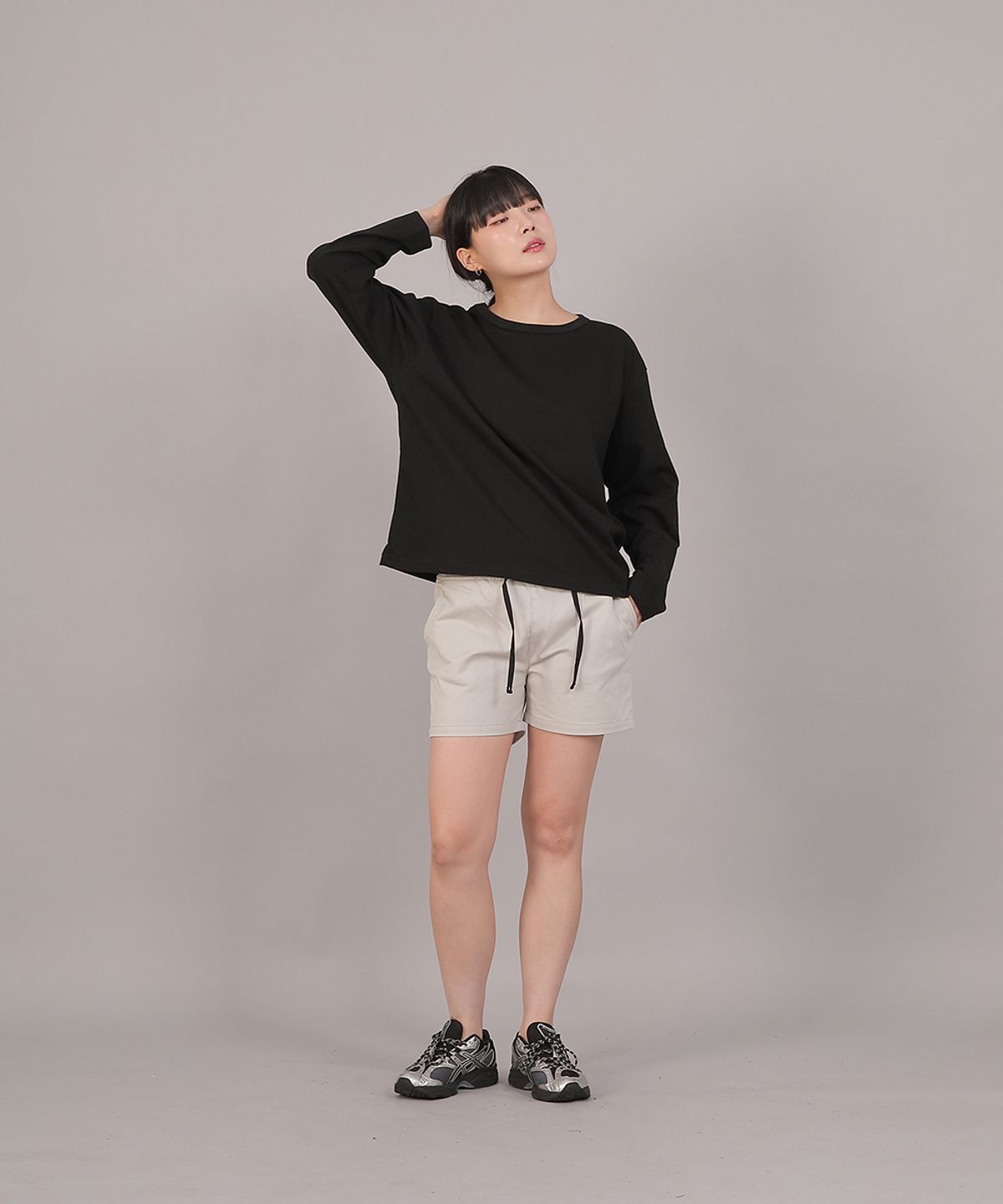 세인트크루(SAINTCREW) 오버핏 16s 코튼 R넥 긴팔티셔츠 RCO-8A17 블랙
