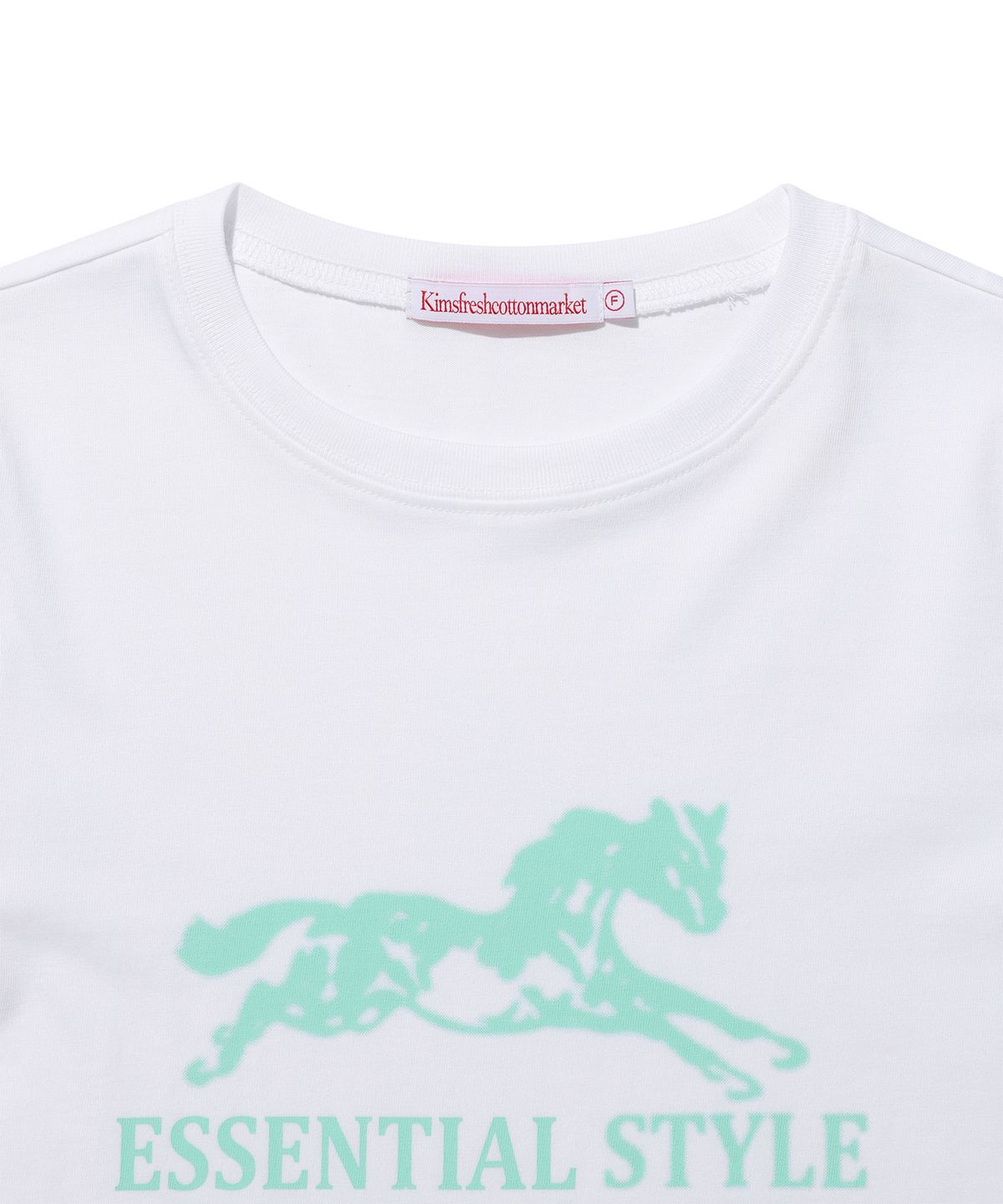 킴스 프레시 코튼 마켓(KIMS FRESH COTTON MARKET) Essential Horse LS Tee White(mint)