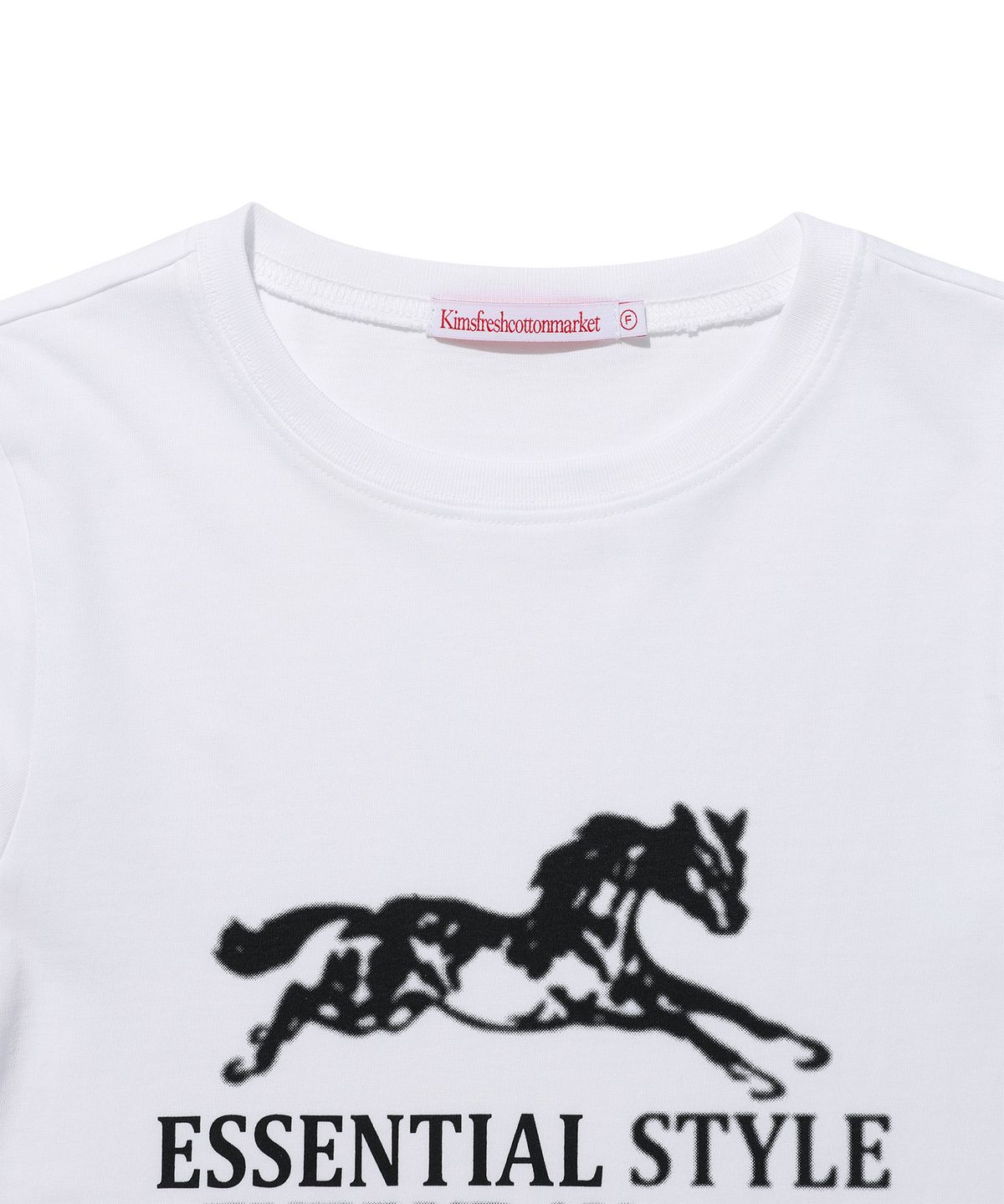 킴스 프레시 코튼 마켓(KIMS FRESH COTTON MARKET) Essential Horse LS Tee White(black)