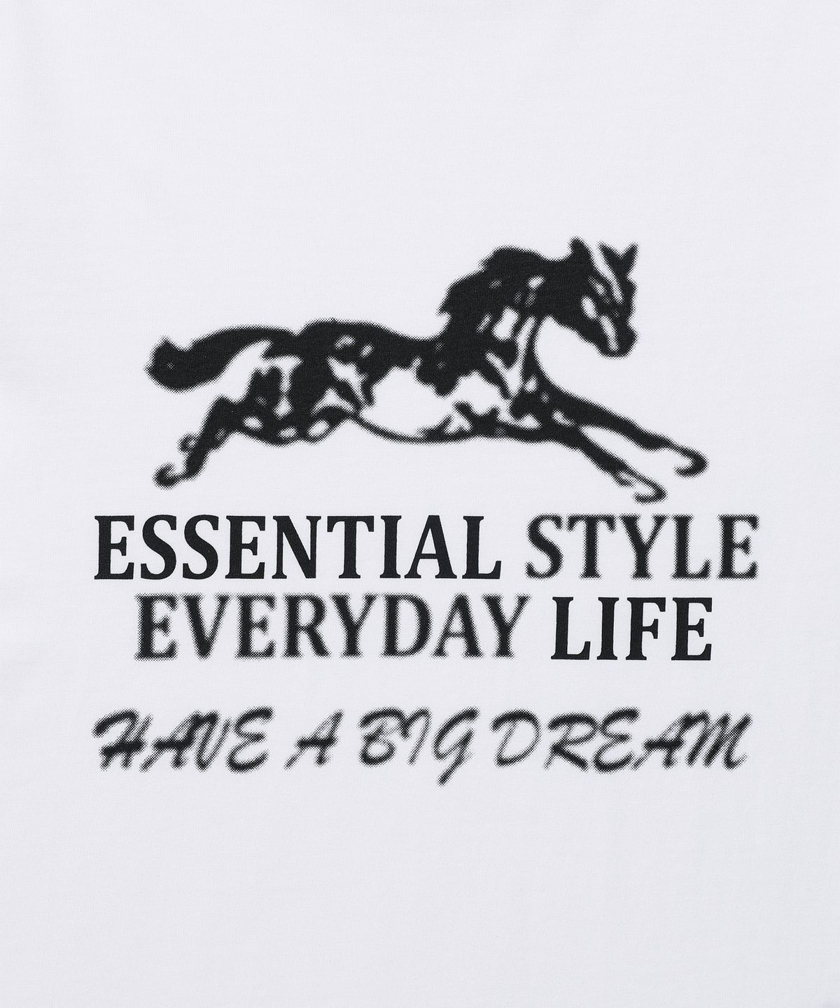 킴스 프레시 코튼 마켓(KIMS FRESH COTTON MARKET) Essential Horse LS Tee White(black)