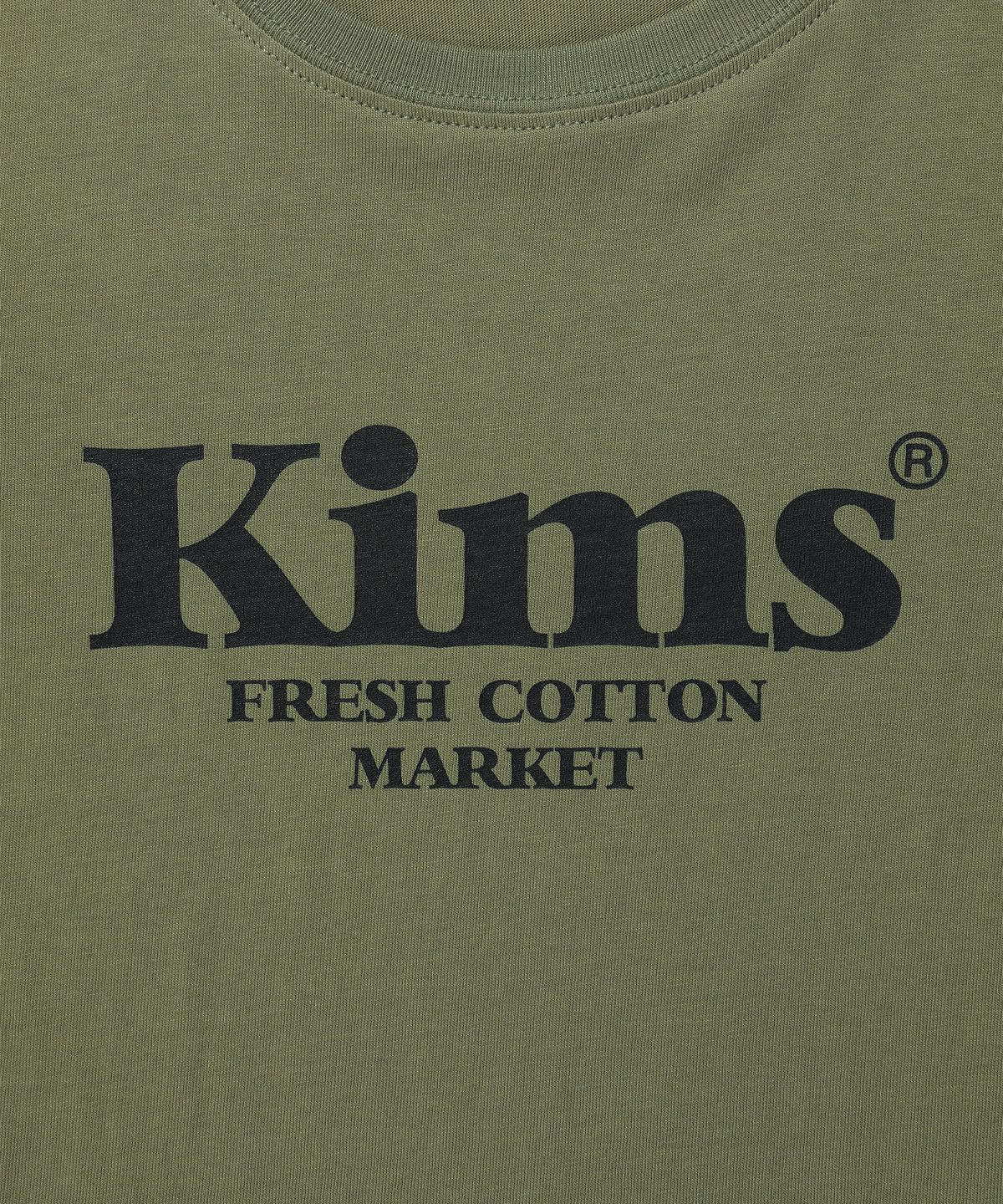 킴스 프레시 코튼 마켓(KIMS FRESH COTTON MARKET) Kims Bam Logo LS Tee Khaki