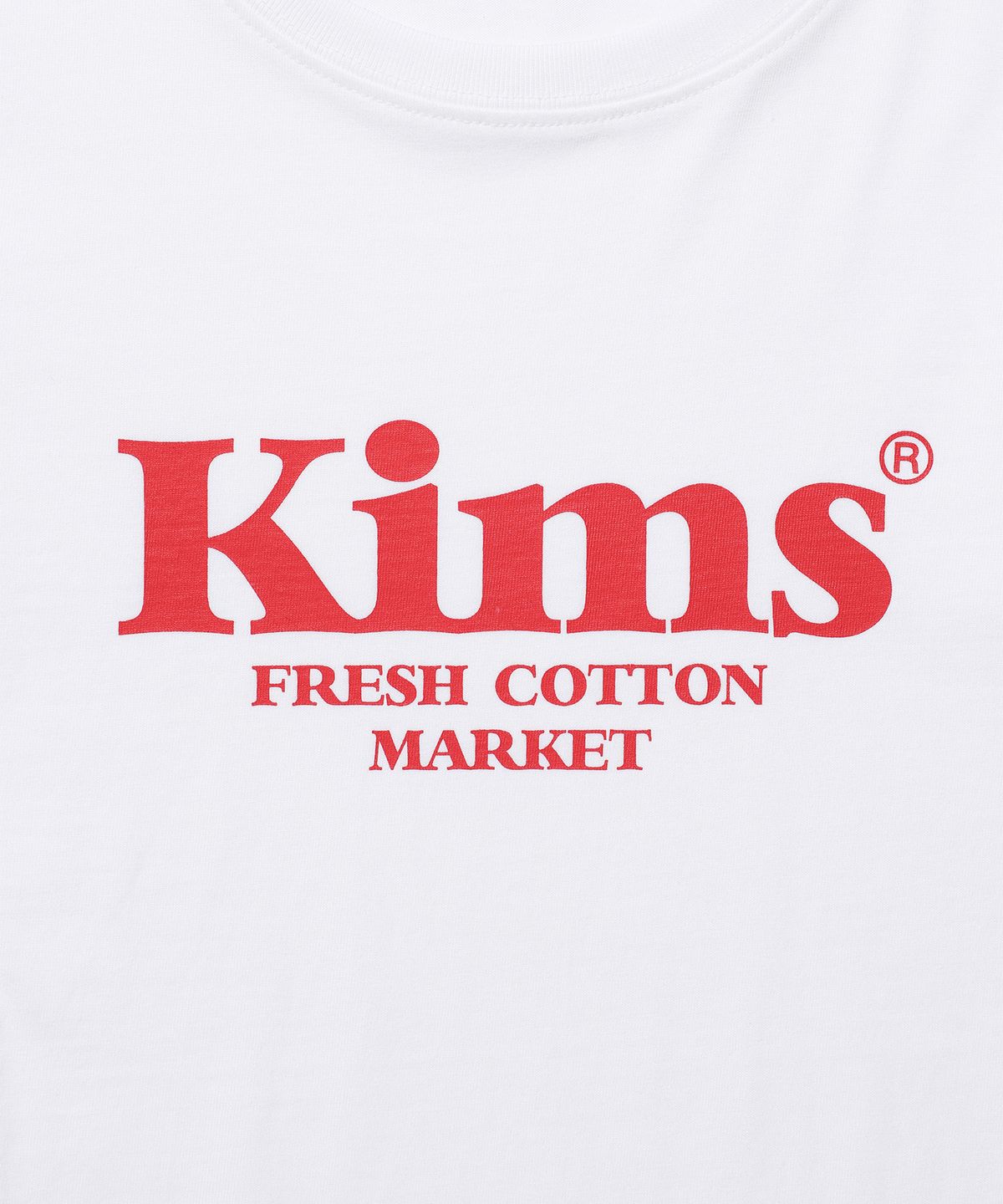 킴스 프레시 코튼 마켓(KIMS FRESH COTTON MARKET) Kims Bam Logo LS Tee White(red)
