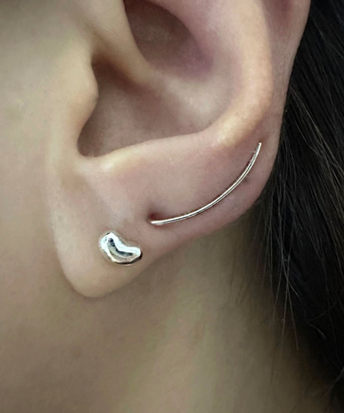 라피씬(LA PISCINE) Kidney Bean Silver Piercing(single)