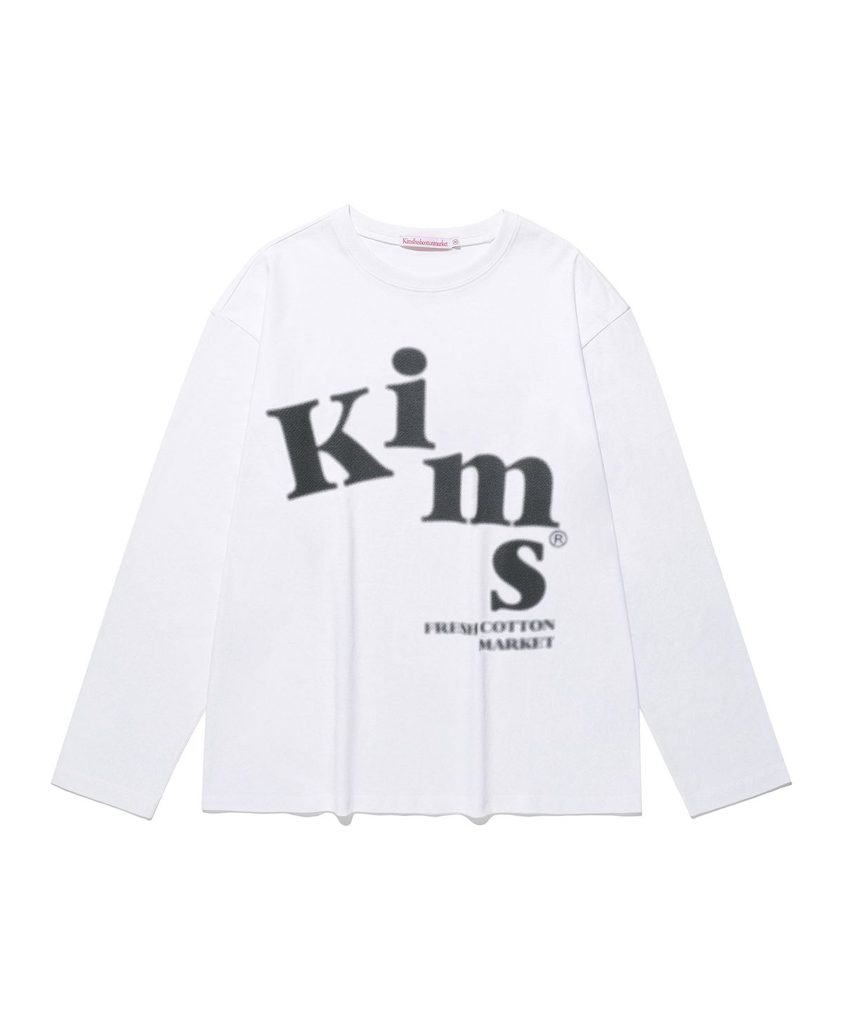 킴스 프레시 코튼 마켓(KIMS FRESH COTTON MARKET) (Unisex) Messy Alpha Logo LS Tee White