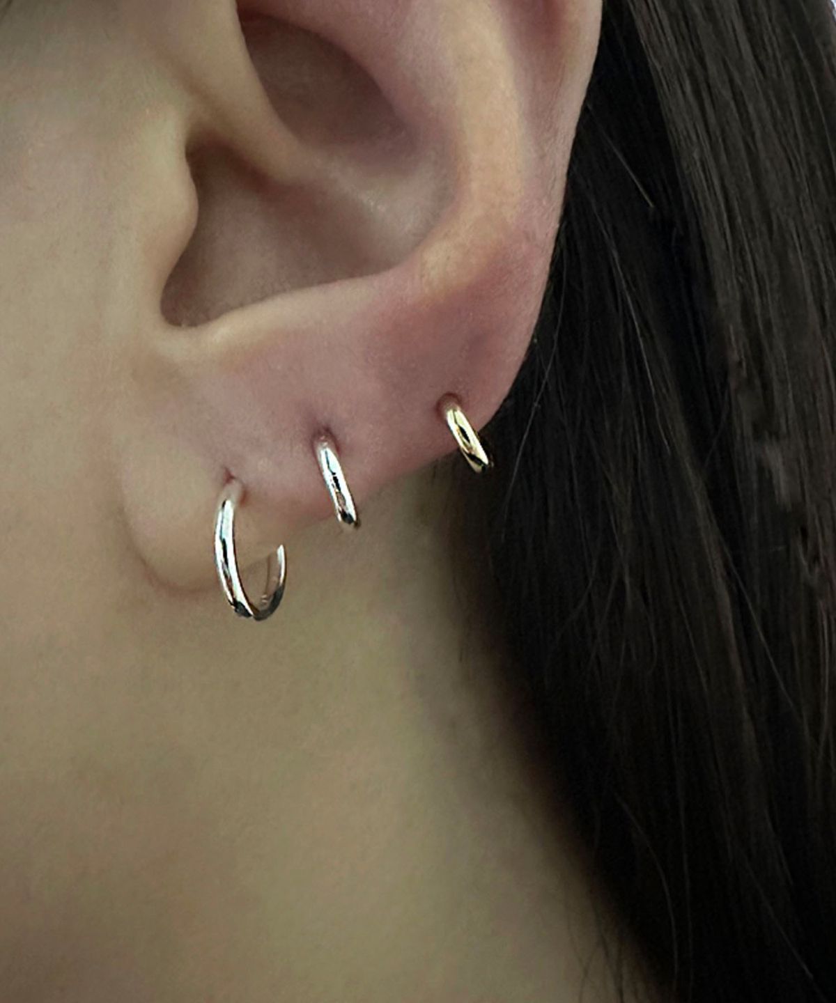 라피씬(LA PISCINE) basic hoops silver piercing