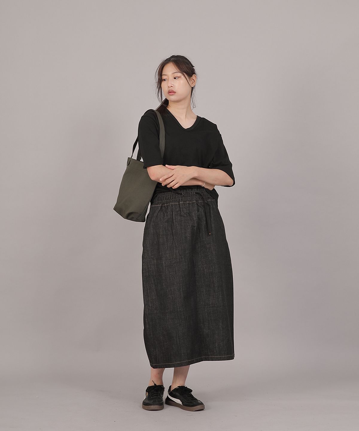세인트크루(SAINTCREW) 포켓리스 트래페즈 에코백 EPL-166 카키M