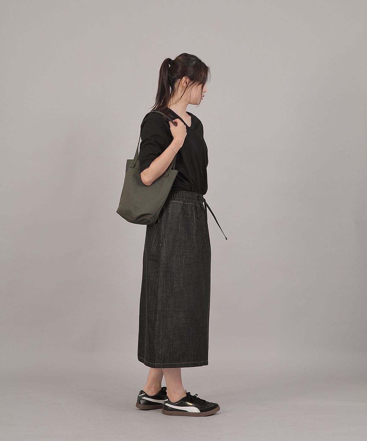 세인트크루(SAINTCREW) 포켓리스 트래페즈 에코백 EPL-166 카키M