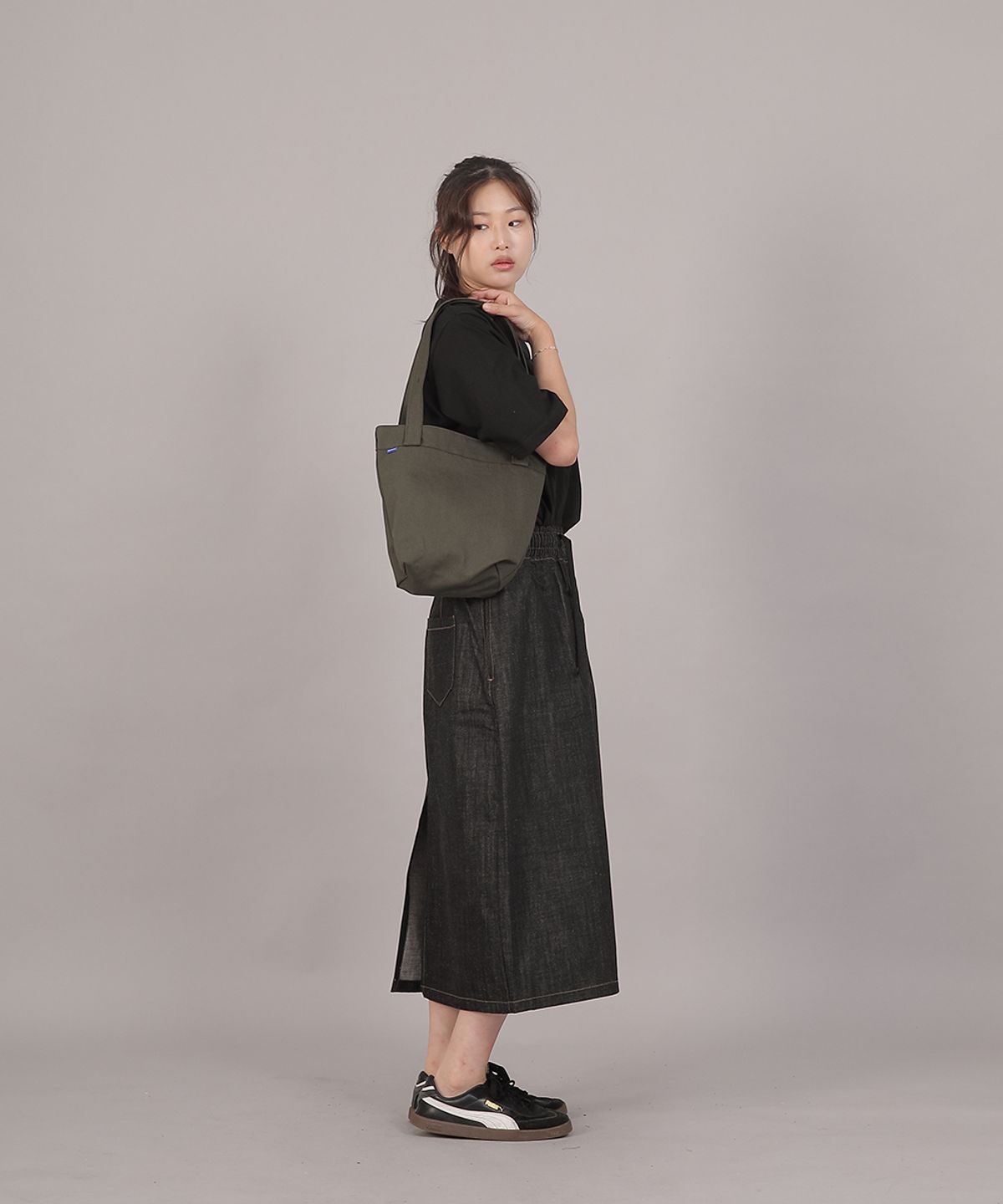 세인트크루(SAINTCREW) 포켓리스 트래페즈 에코백 EPL-166 카키M