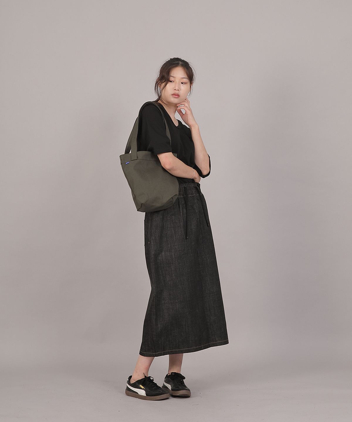 세인트크루(SAINTCREW) 포켓리스 트래페즈 에코백 EPL-166 카키M
