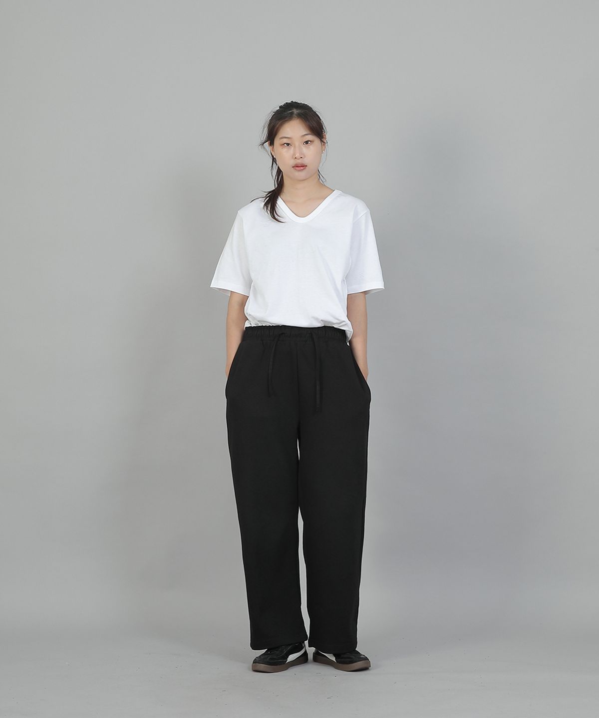 세인트크루(SAINTCREW) 소프트 밴딩 와이드팬츠 ESB-384 블랙블랙