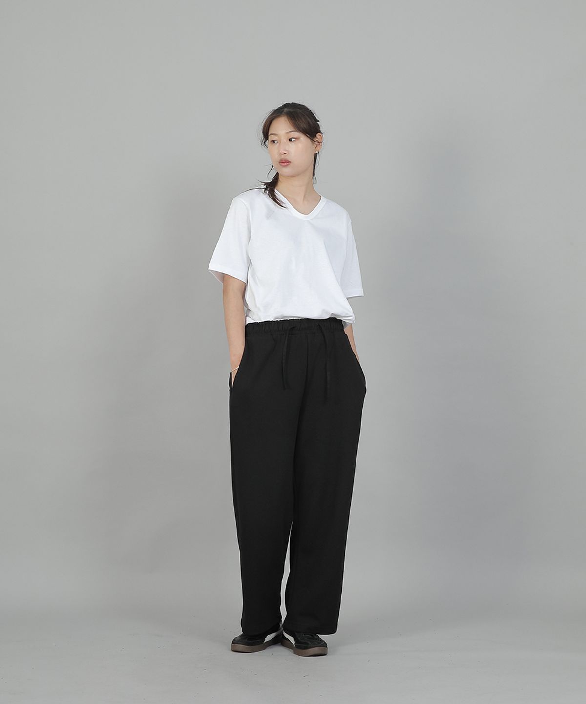 세인트크루(SAINTCREW) 소프트 밴딩 와이드팬츠 ESB-384 블랙블랙