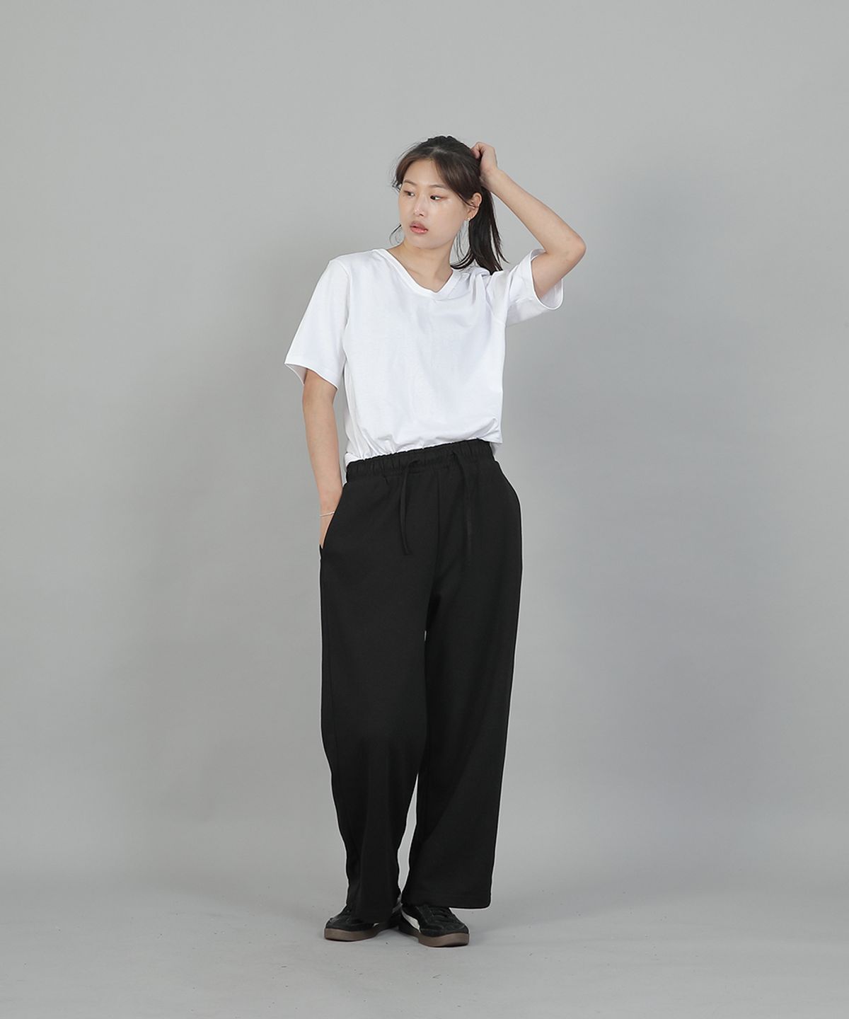 세인트크루(SAINTCREW) 소프트 밴딩 와이드팬츠 ESB-384 블랙블랙